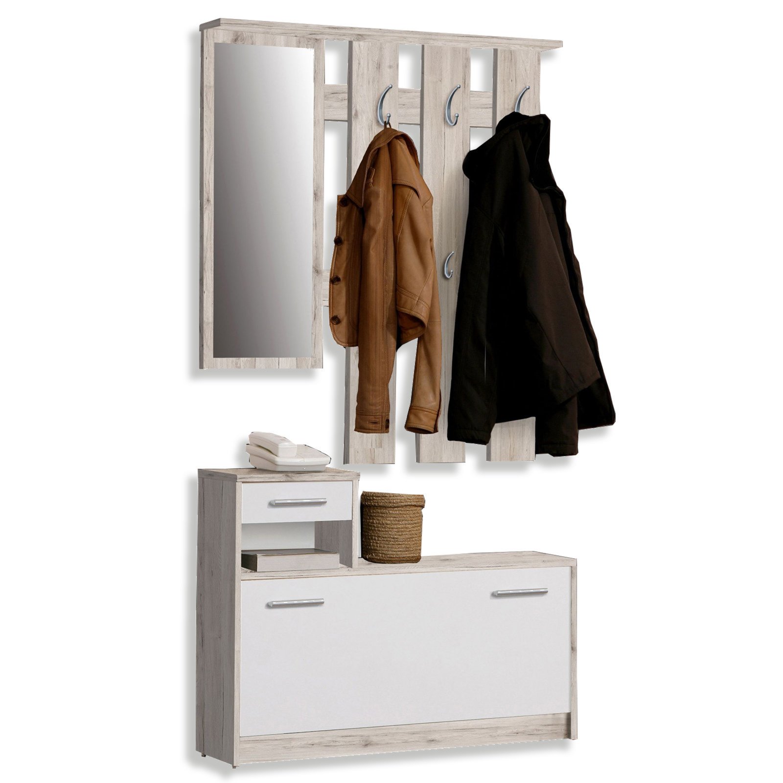 Garderobe FOXI Sandeiche 98 cm Breite Garderoben