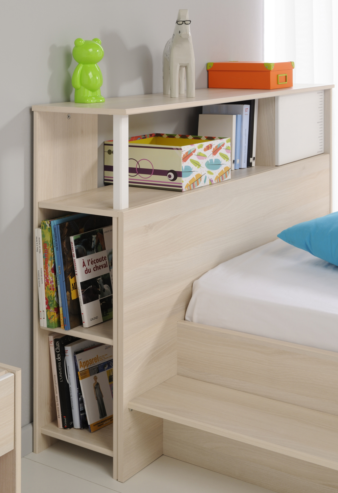 3-teiliges Jugendzimmer CHARLY 17 - Akazie-weiß - mit Anstellregal