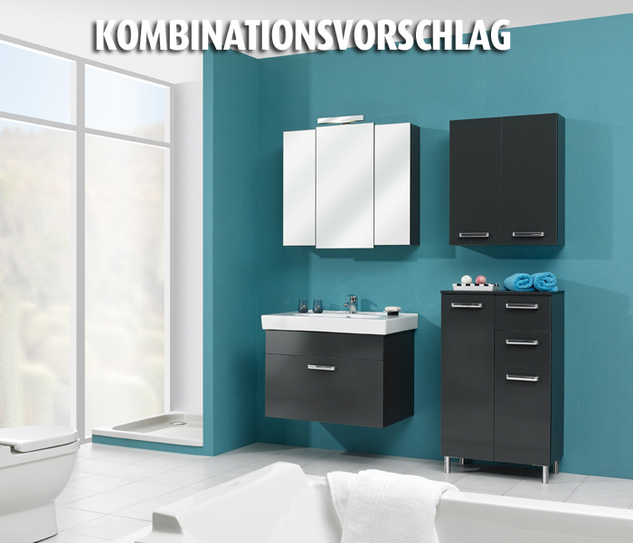 Highboard - anthrazit - glänzend - 60 cm breit