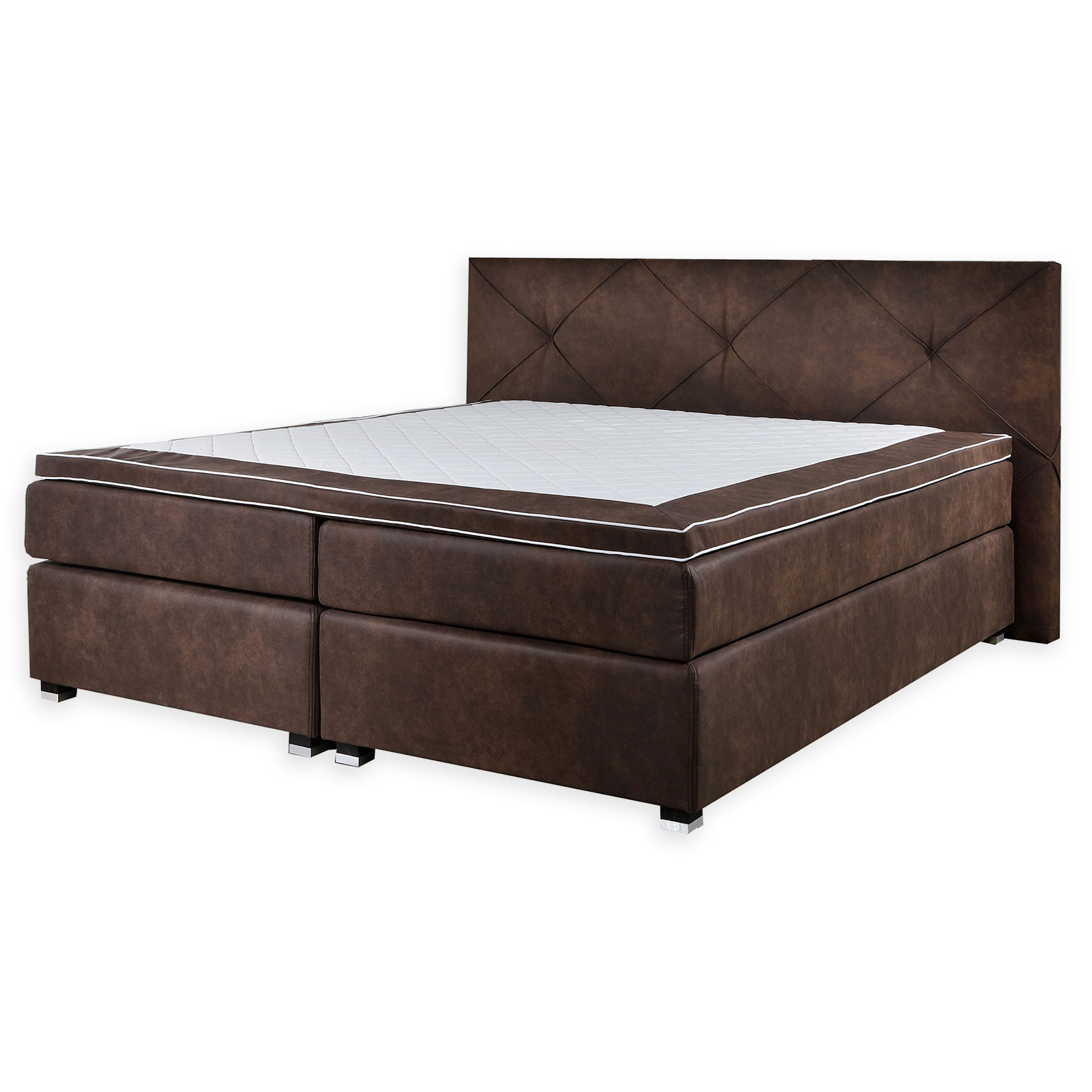 Boxspringbett - braun - 180x200 cm - H2
