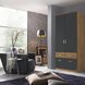Drehtürenschrank - Wotan Eiche-grau metallic - 91 cm breit