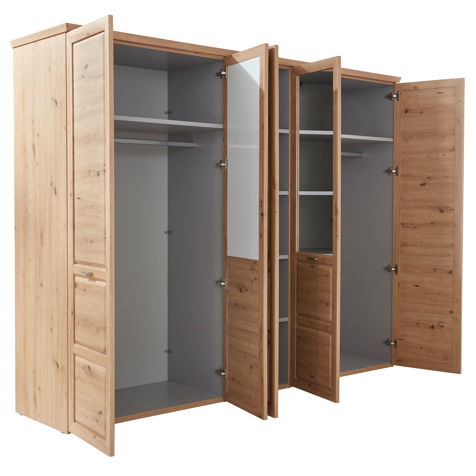 Kleiderschrank - Artisan Eiche - 5 Türen - 255 cm