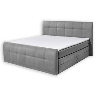 Boxspringbett - grau - Taschenfederkern - H2 - 180x200 cm