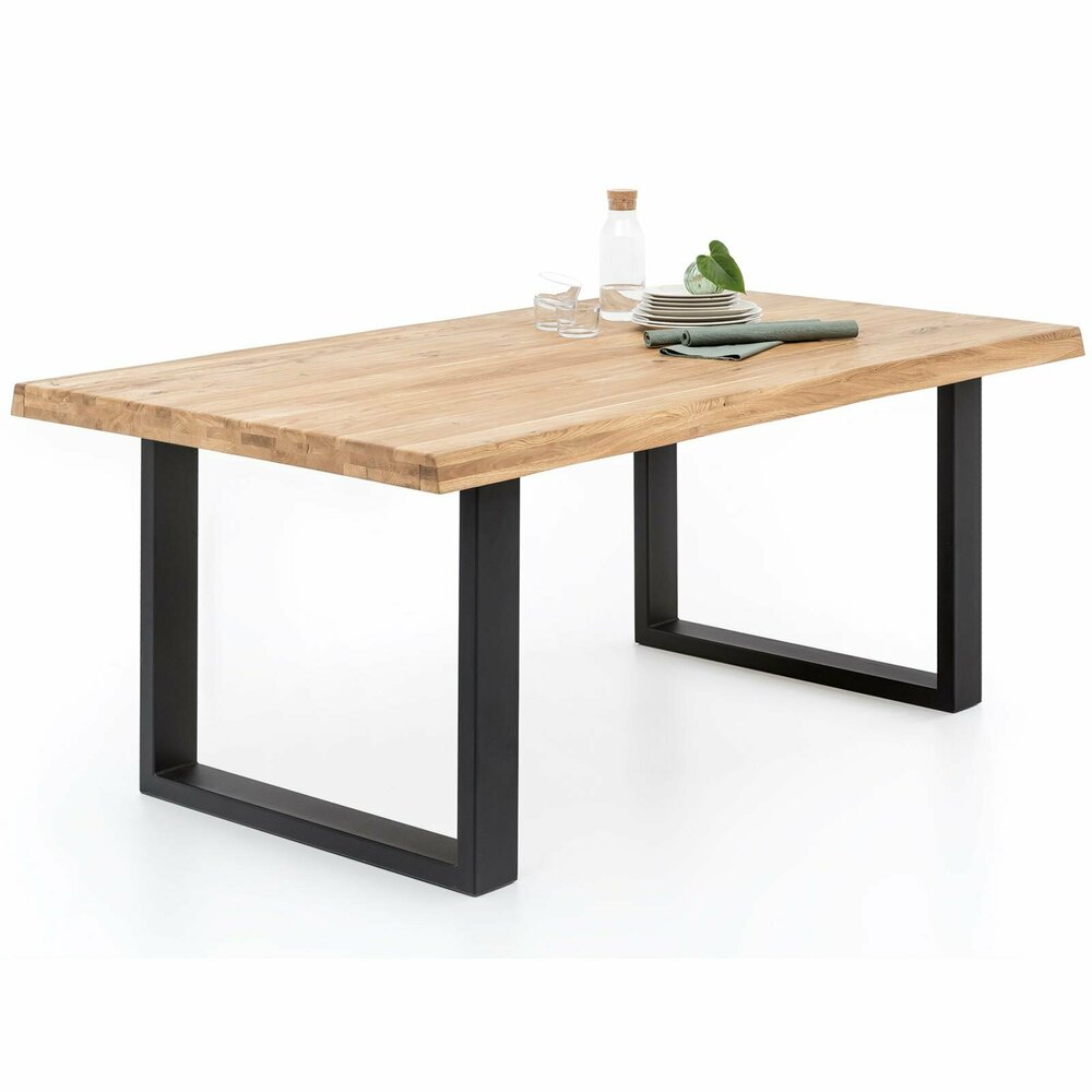 Esstisch Eiche massiv mit Baumkante 180x100 cm Online bei