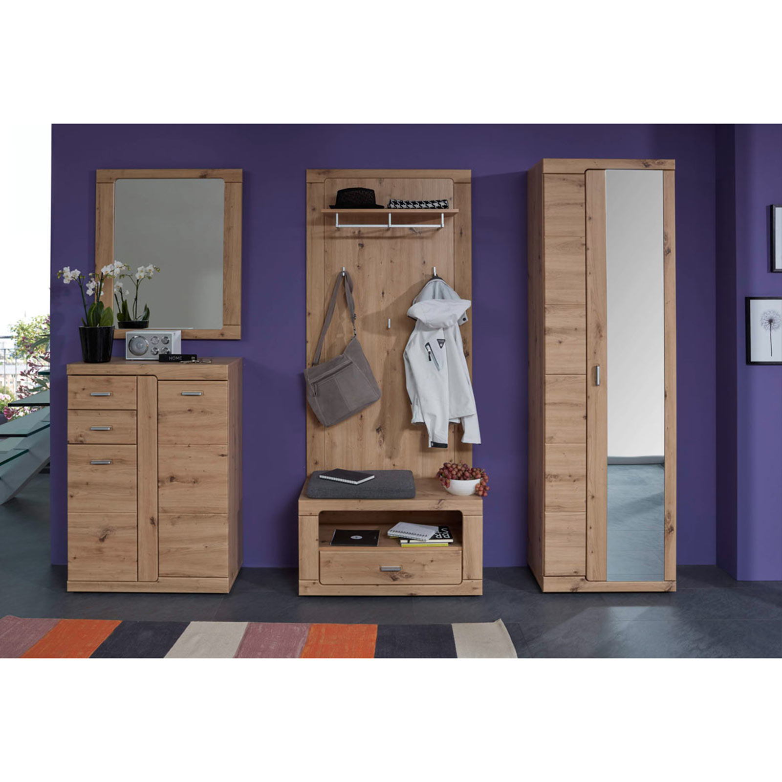Garderobenschrank - Artisan Eiche - 60 cm breit