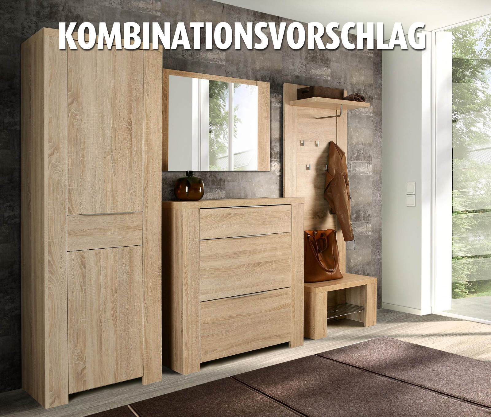 Kleiderschrank - Sonoma Eiche - 70 cm breit