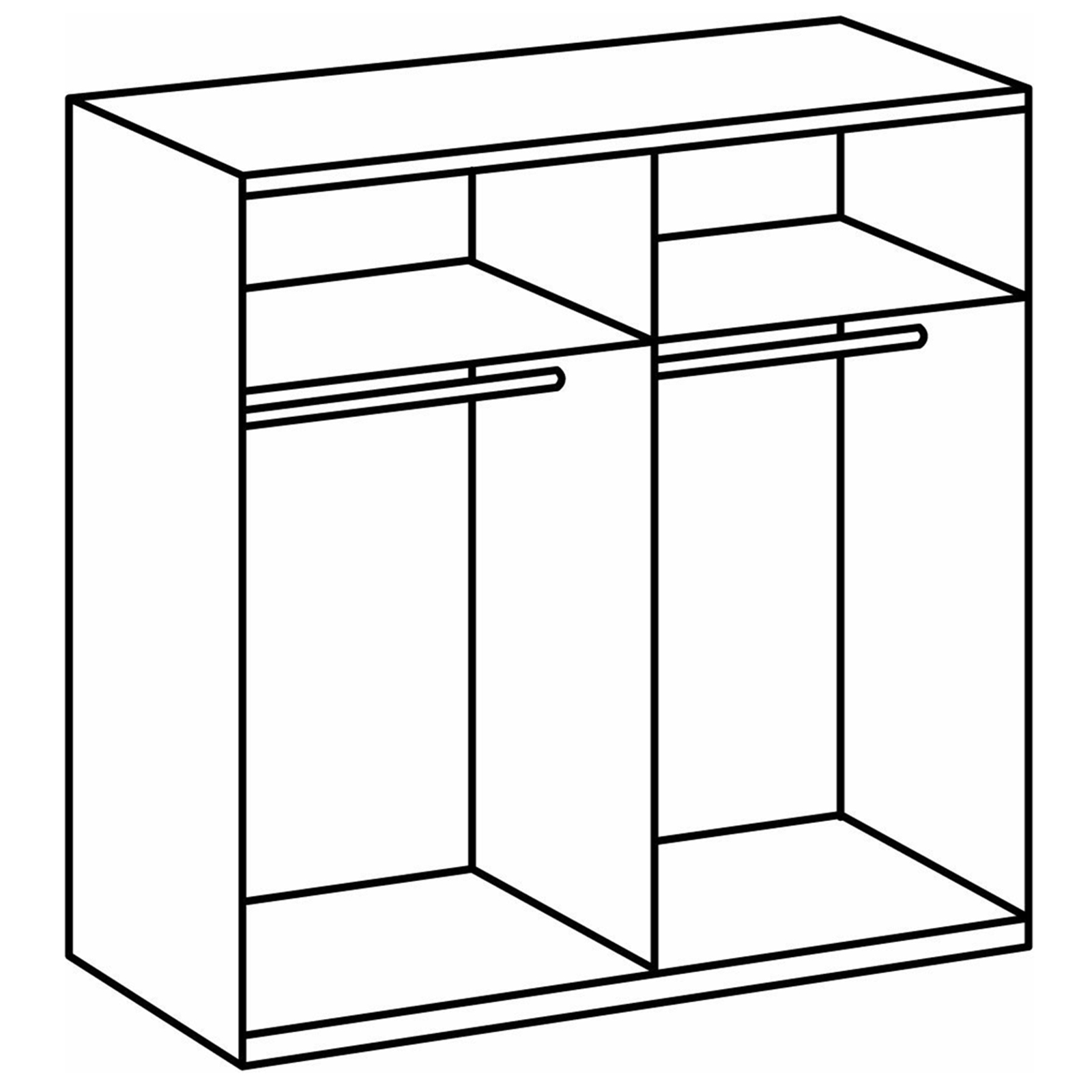 Schwebetürenschrank - Sonoma Eiche-weiß - 179 cm breit