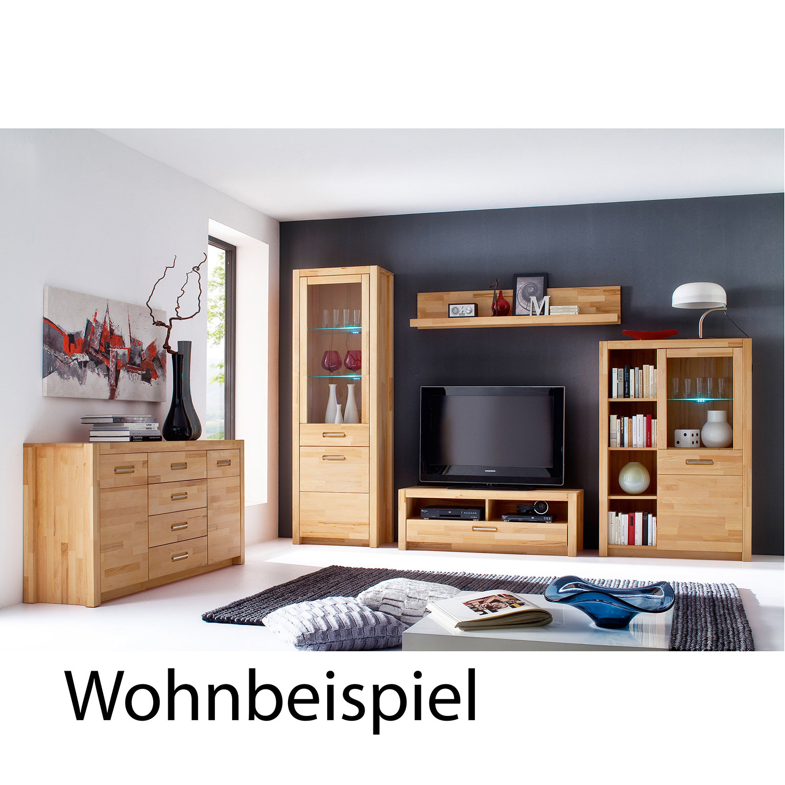 Vitrine - Kernbuche massiv geölt