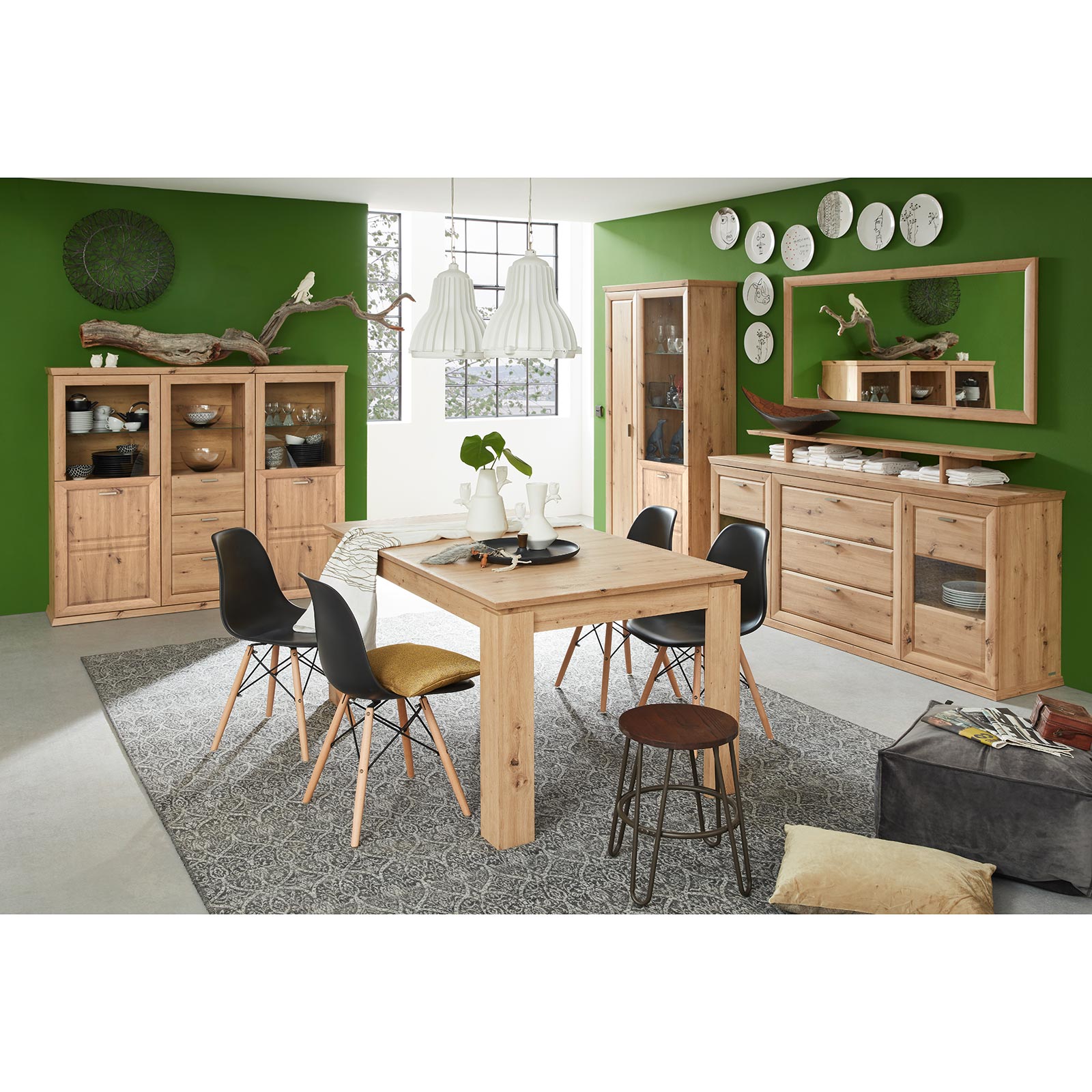 Highboardvitrine - Artisan Eiche - 163 cm