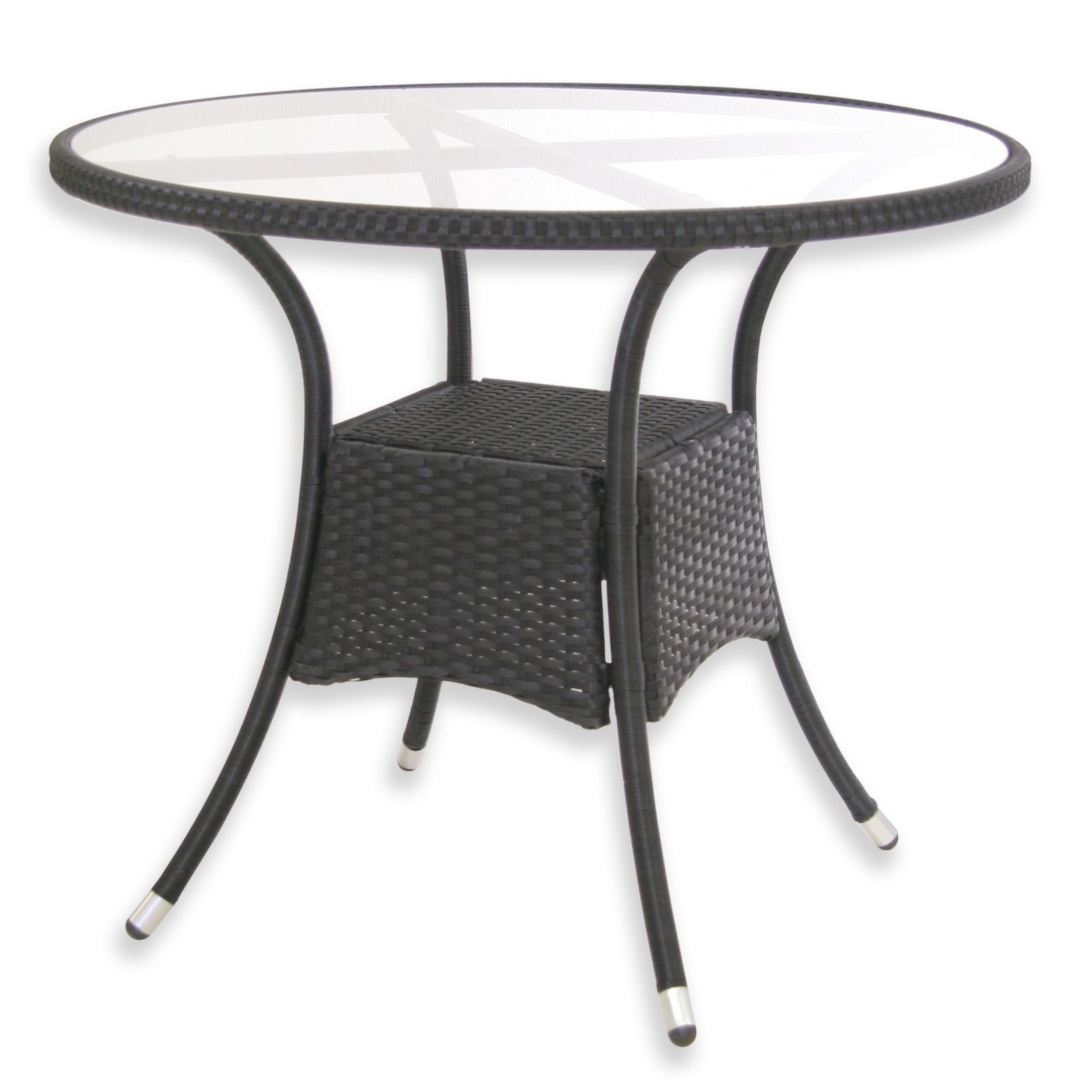 Gartentisch schwarz RattanOptik rund Balkon amp; Gartentische