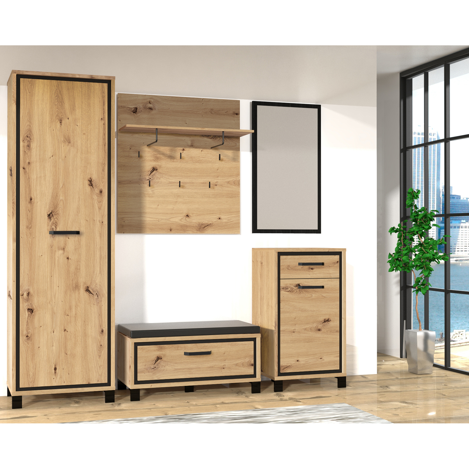 Garderobenschrank - Artisan Eiche - 64 cm
