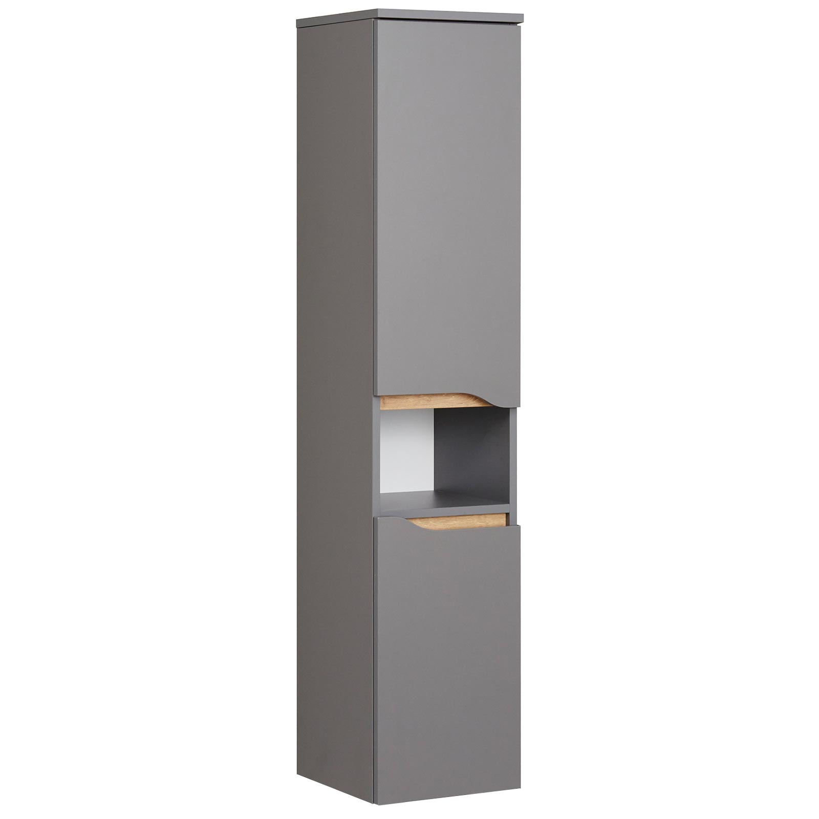Midischrank - Quarzgrau matt - Riviera Eiche - 141 cm