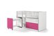 Funktions-Hochbett BONNY - weiß-pink - mit Schreibtisch - 90x200 cm