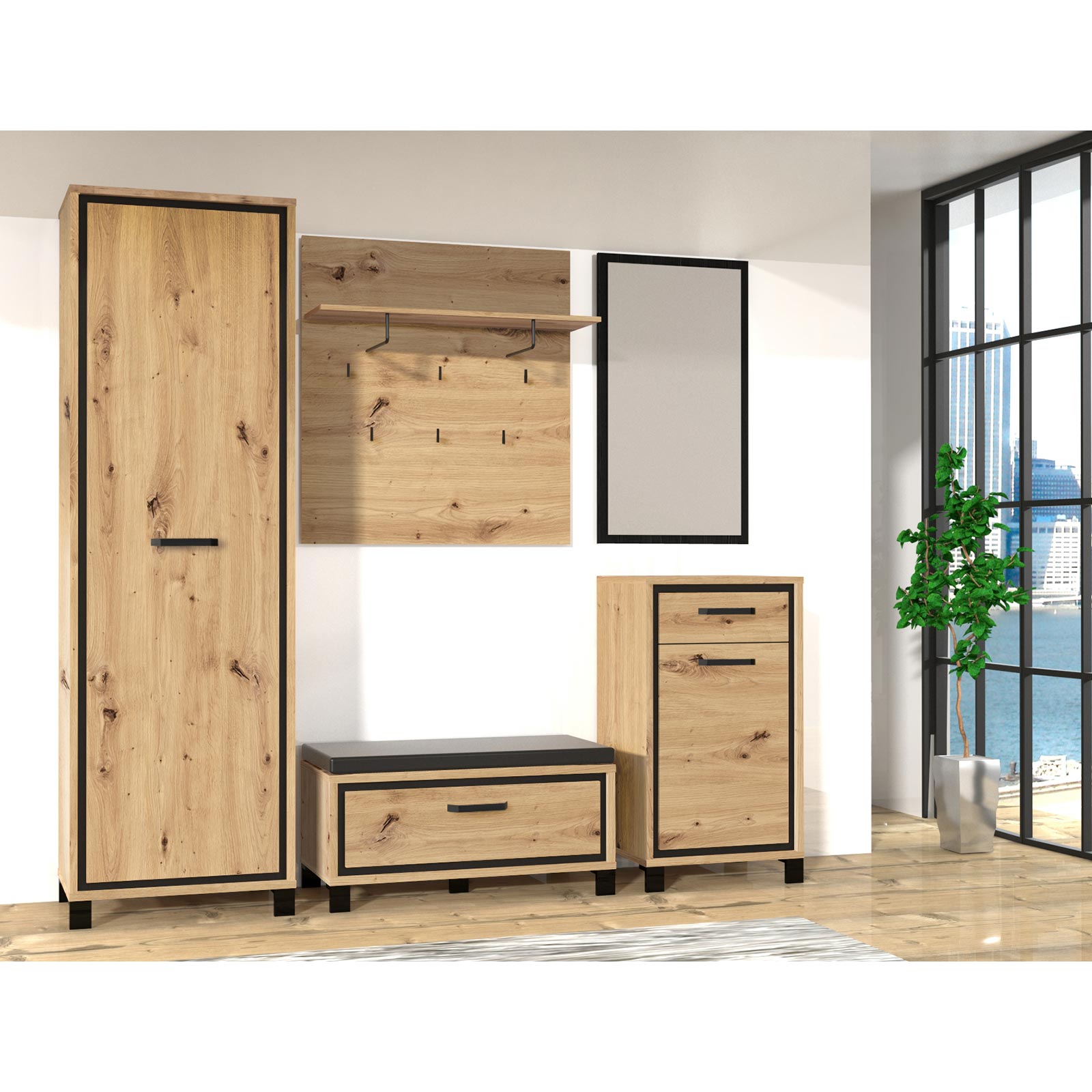 Schuhschrank - Artisan Eiche - 54 cm