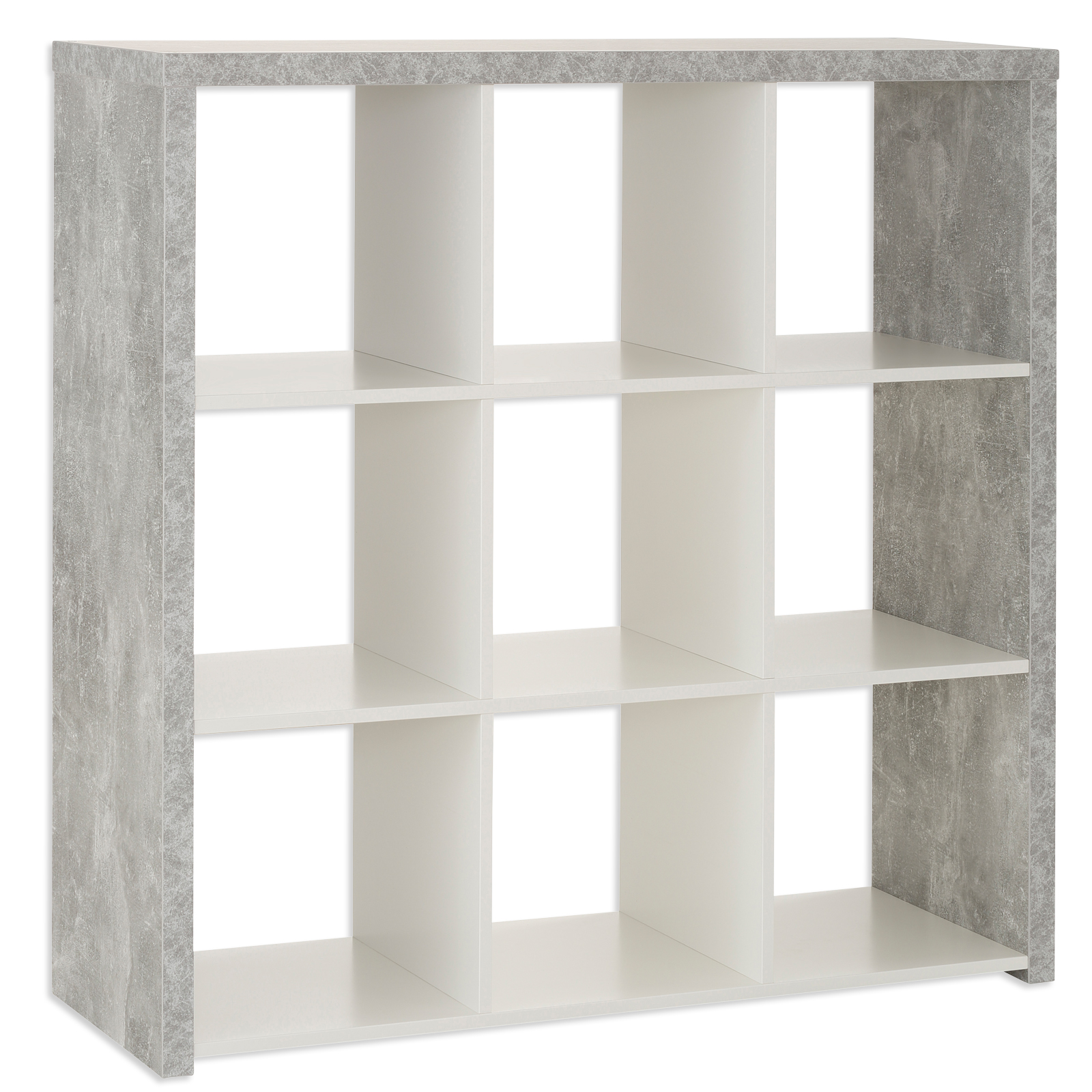 Regal - Beton-weiß - 3x3 Fächer