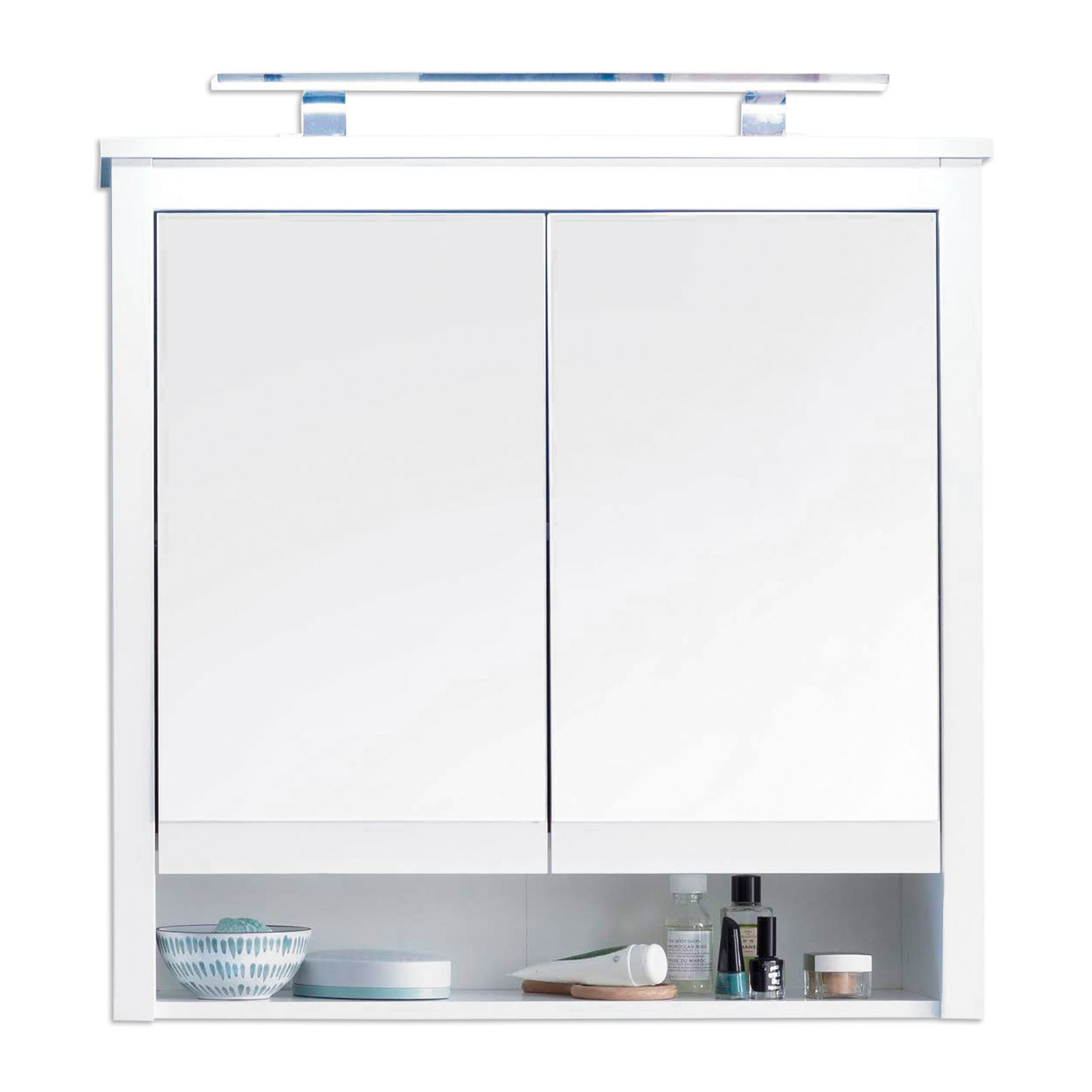 Spiegelschrank - weiß - 2 Türen - 81 cm breit