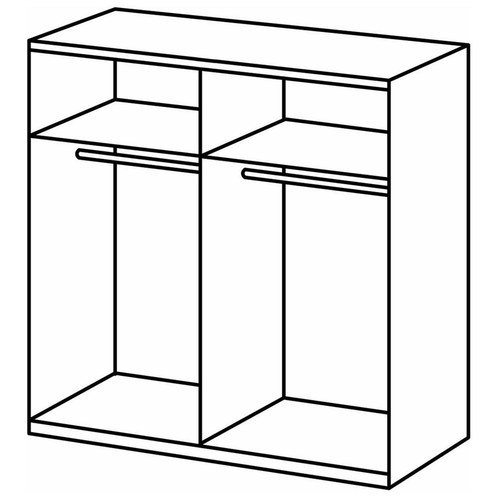 Schwebetürenschrank - Wotan Eiche-Alpinweiß - 218 cm