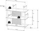 TV-Rack - silber - Schwarzglas - 59 cm breit