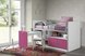 Funktions-Hochbett BONNY - weiß-pink - mit Schreibtisch - 90x200 cm
