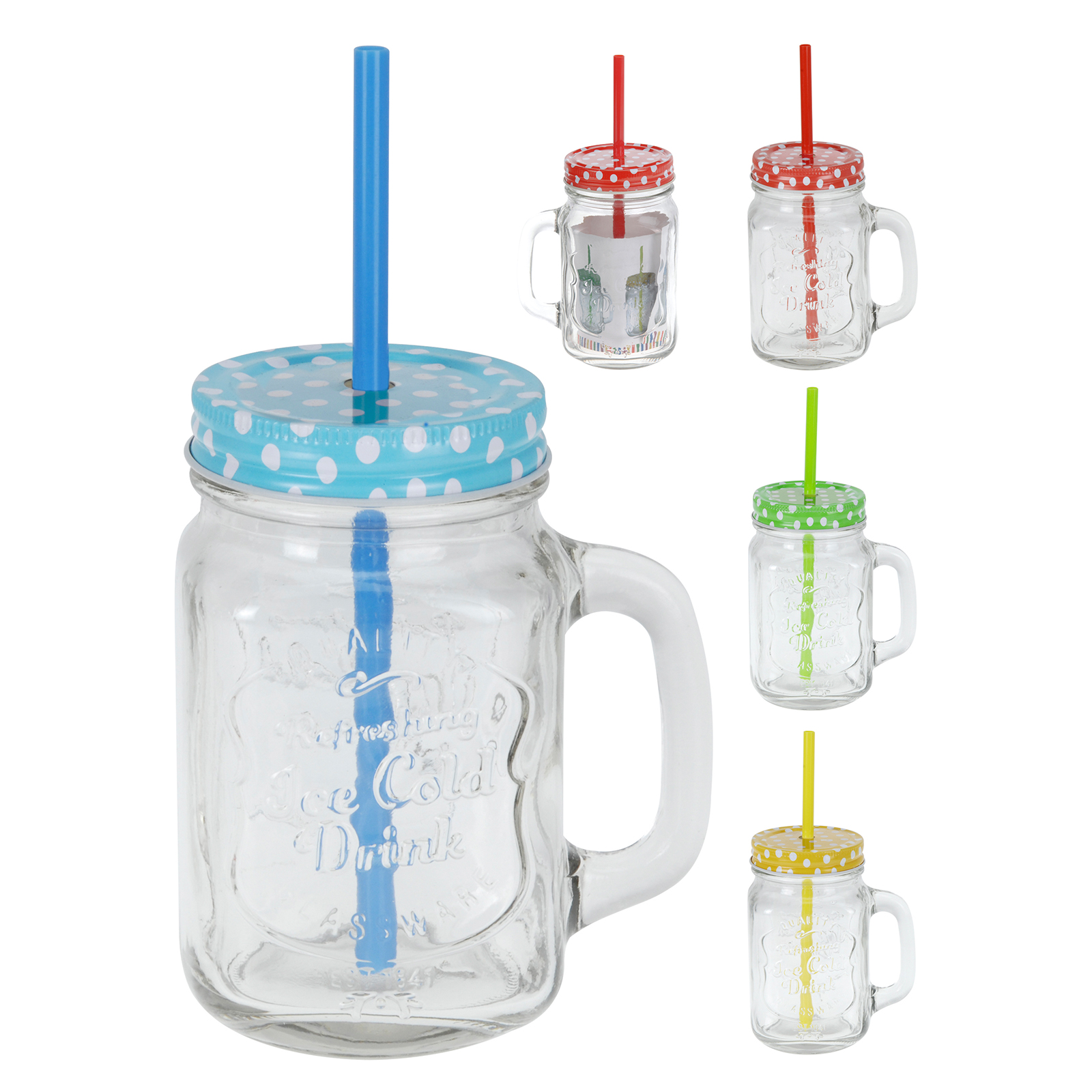 Trinkbecher - Glas - 400 ml - farbig sortiert