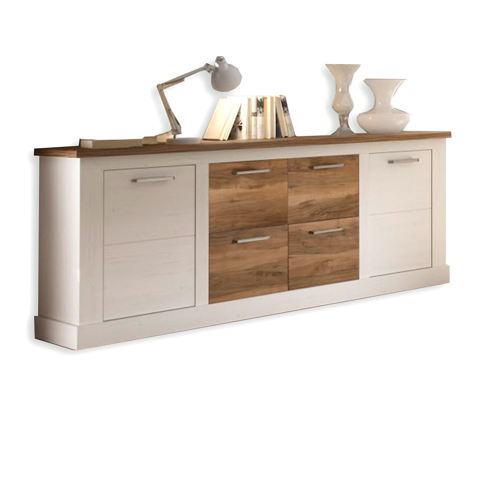 Sideboard - Pinie hell-Satin Nussbaum