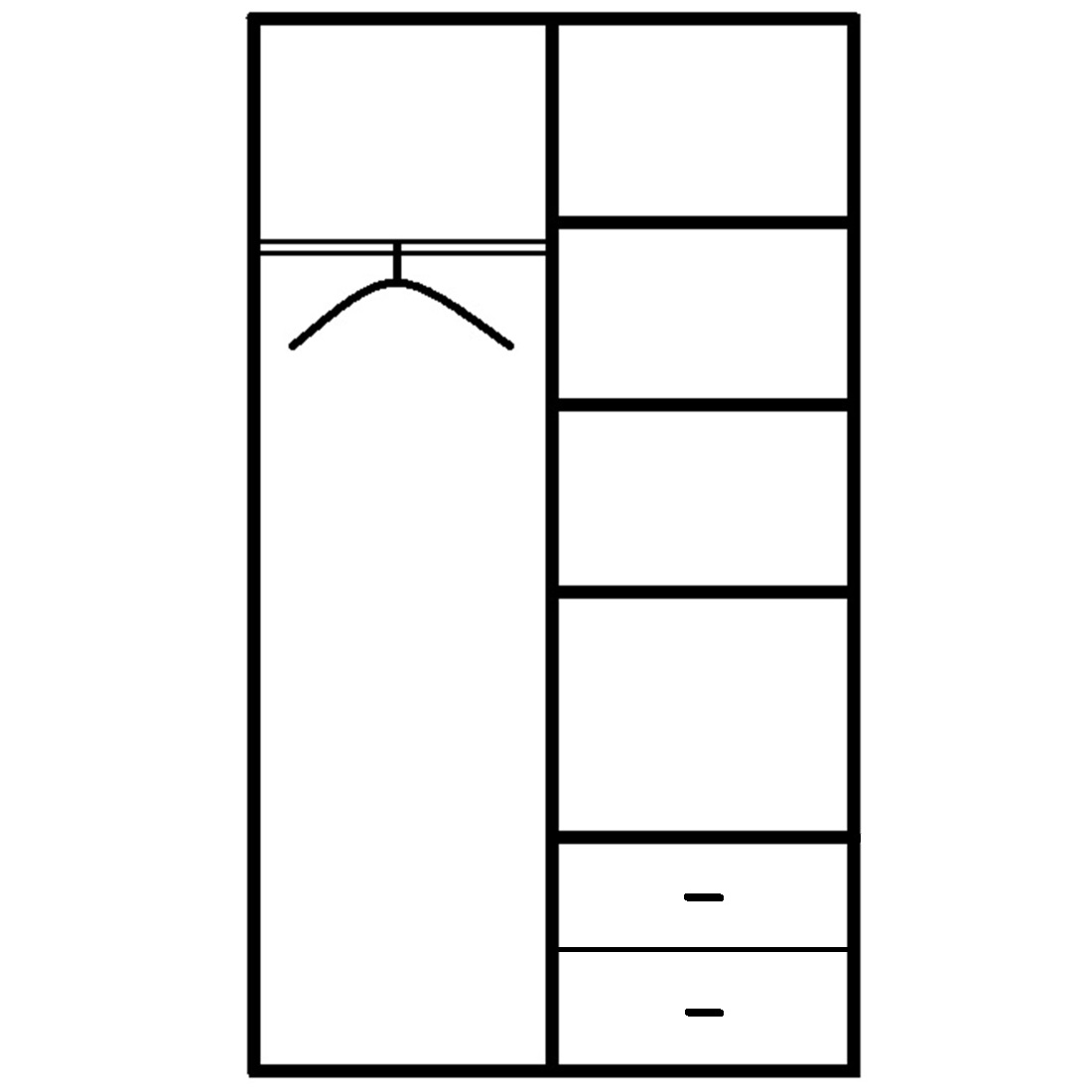 Drehtürenschrank - Sonoma Eiche - 91 cm breit