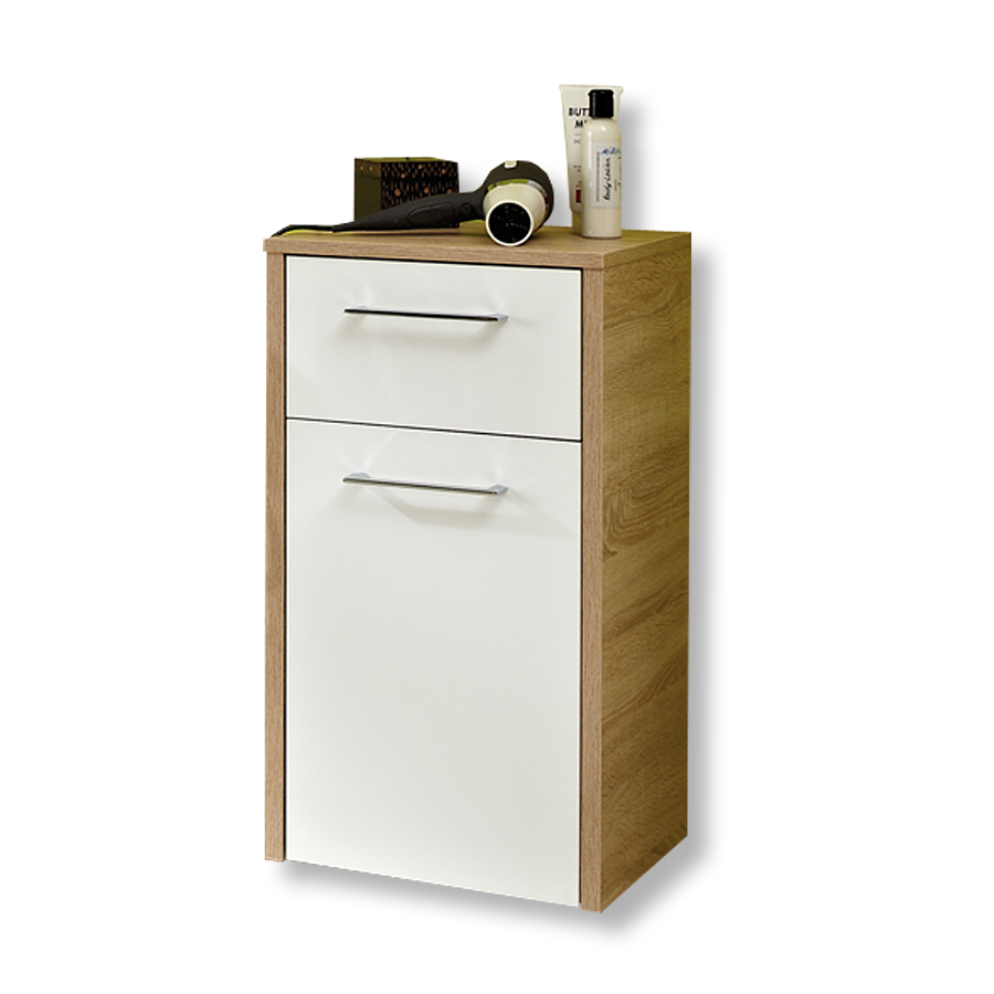 Unterschrank - weiß Hochglanz-Eiche - 40 cm breit