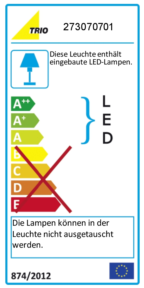 LED-Unterbauleuchte - weiß - 7 watt - warmweiß