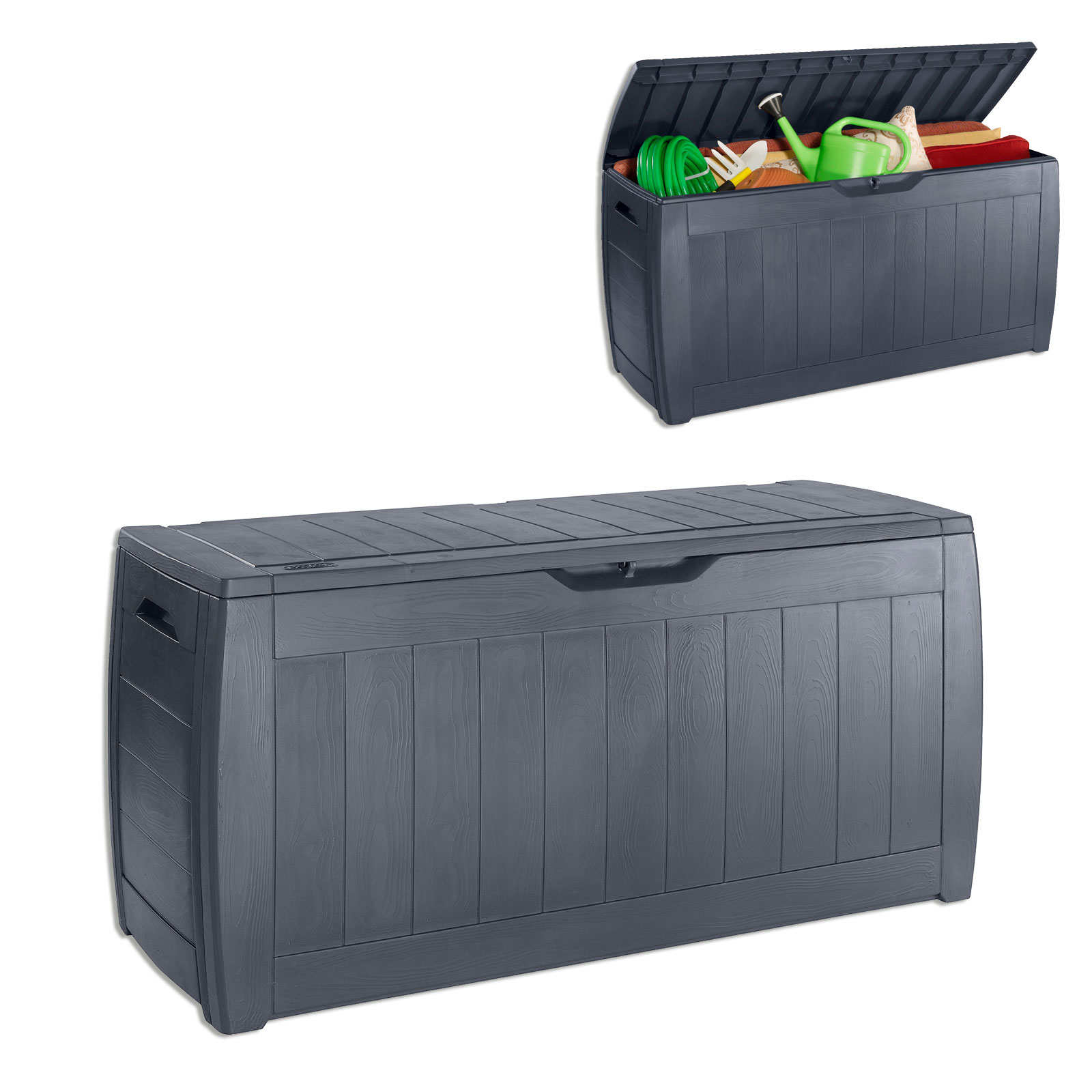 Aufbewahrungsbox HOLLYWOOD - Holzoptik graphit - 270 Liter