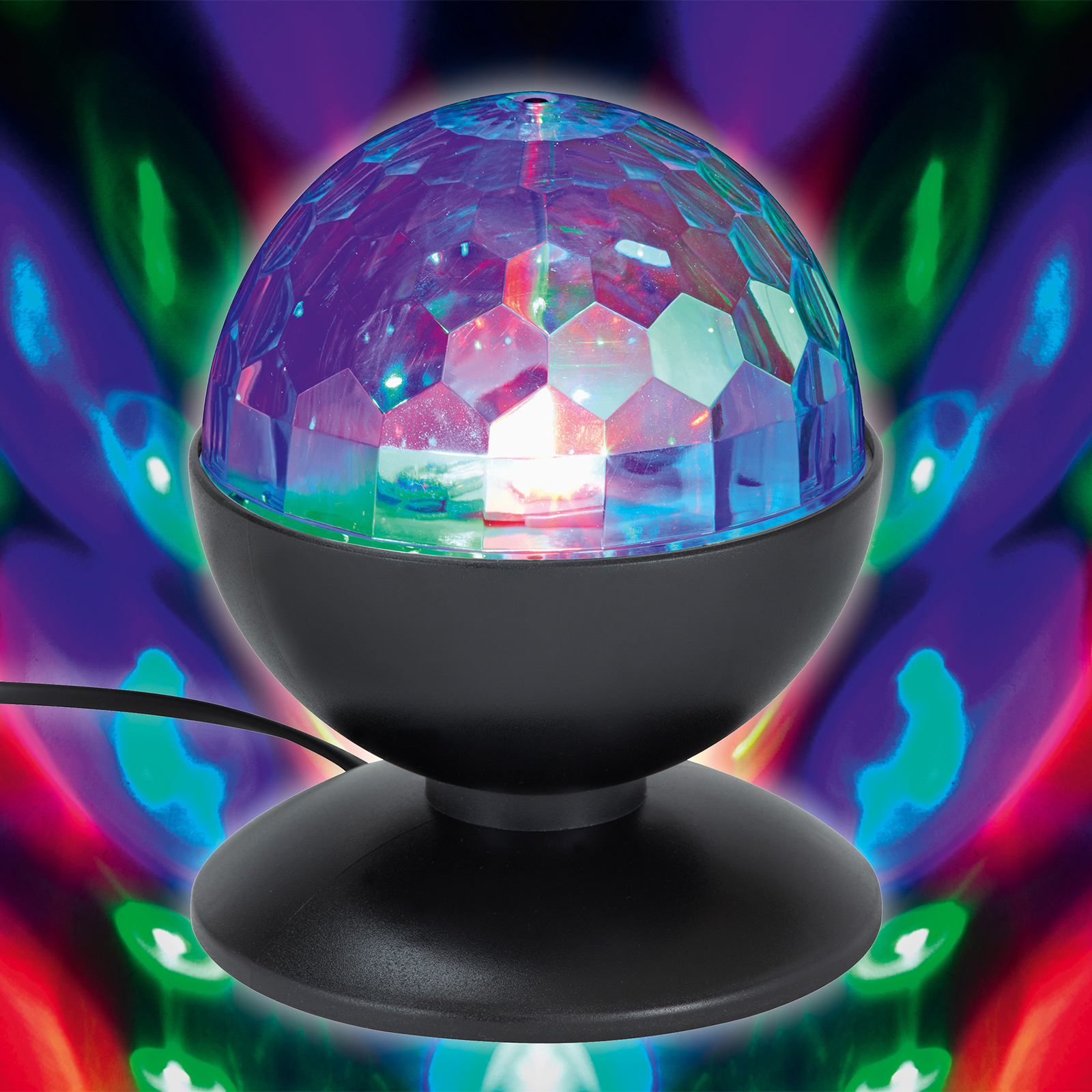 RGB-LED-Partylicht XXL - schwarz - Ø 12,5 cm