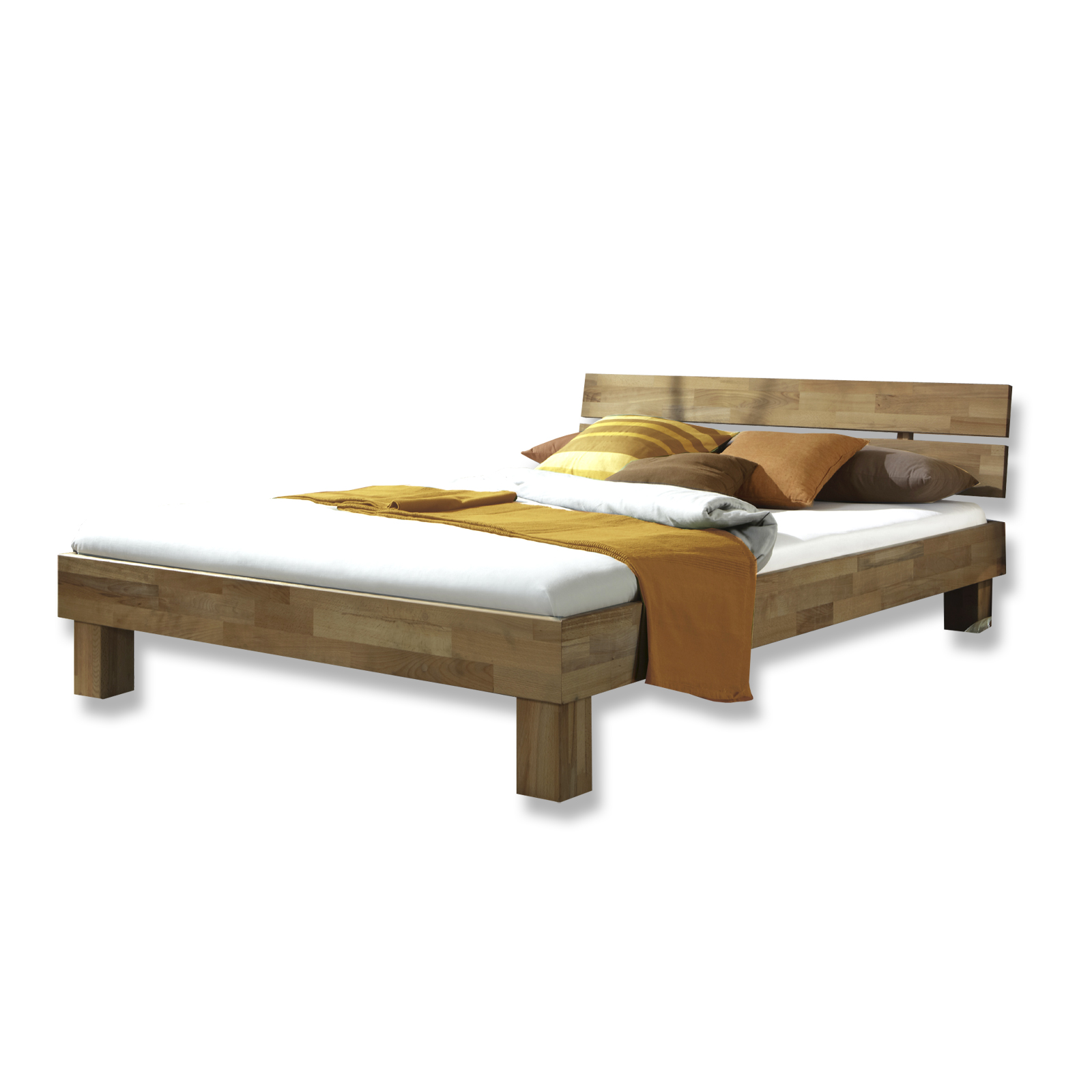 Futonbett - Wildeiche massiv - 140x200 cm