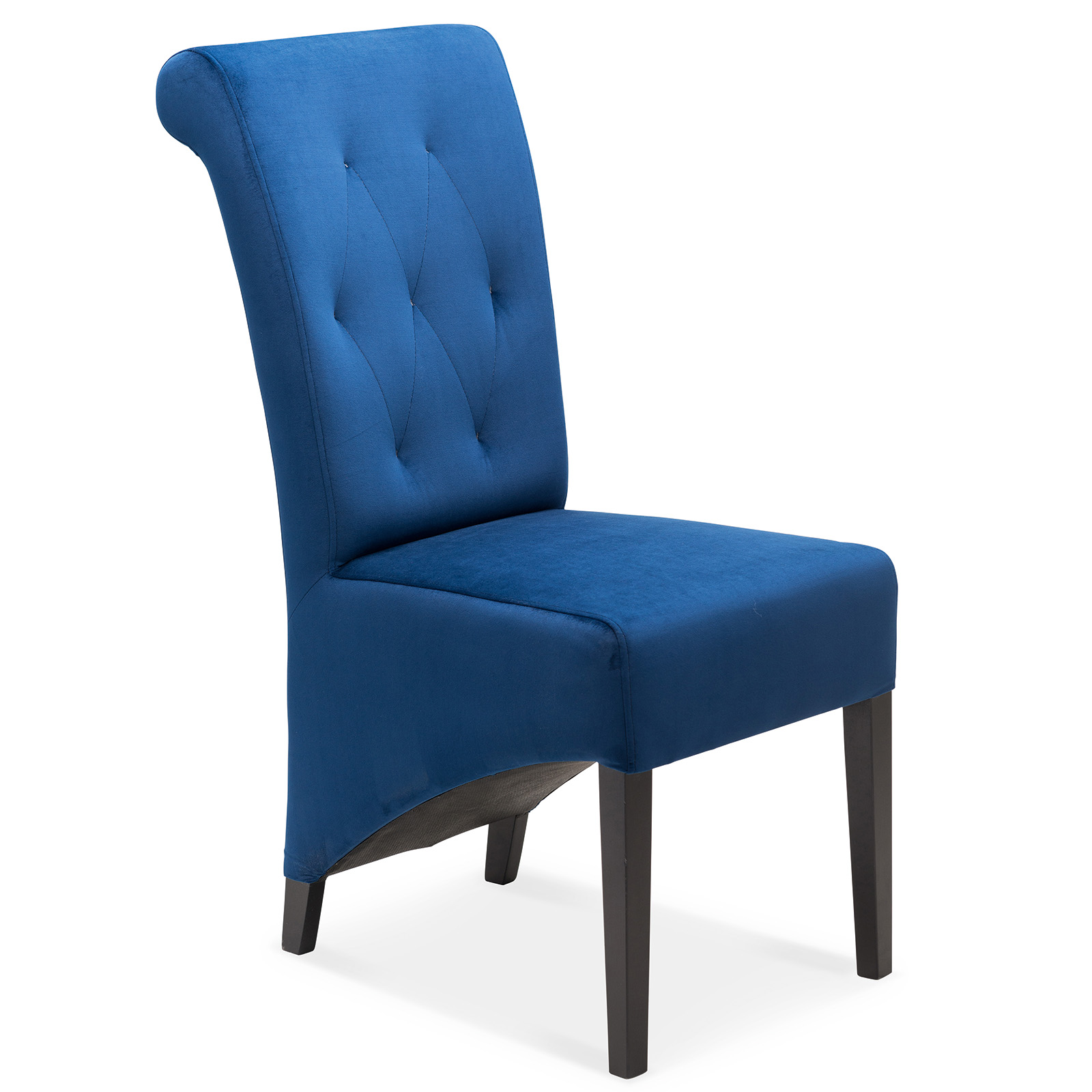Polsterstuhl - blau-schwarz - Samtvelour - 45 cm