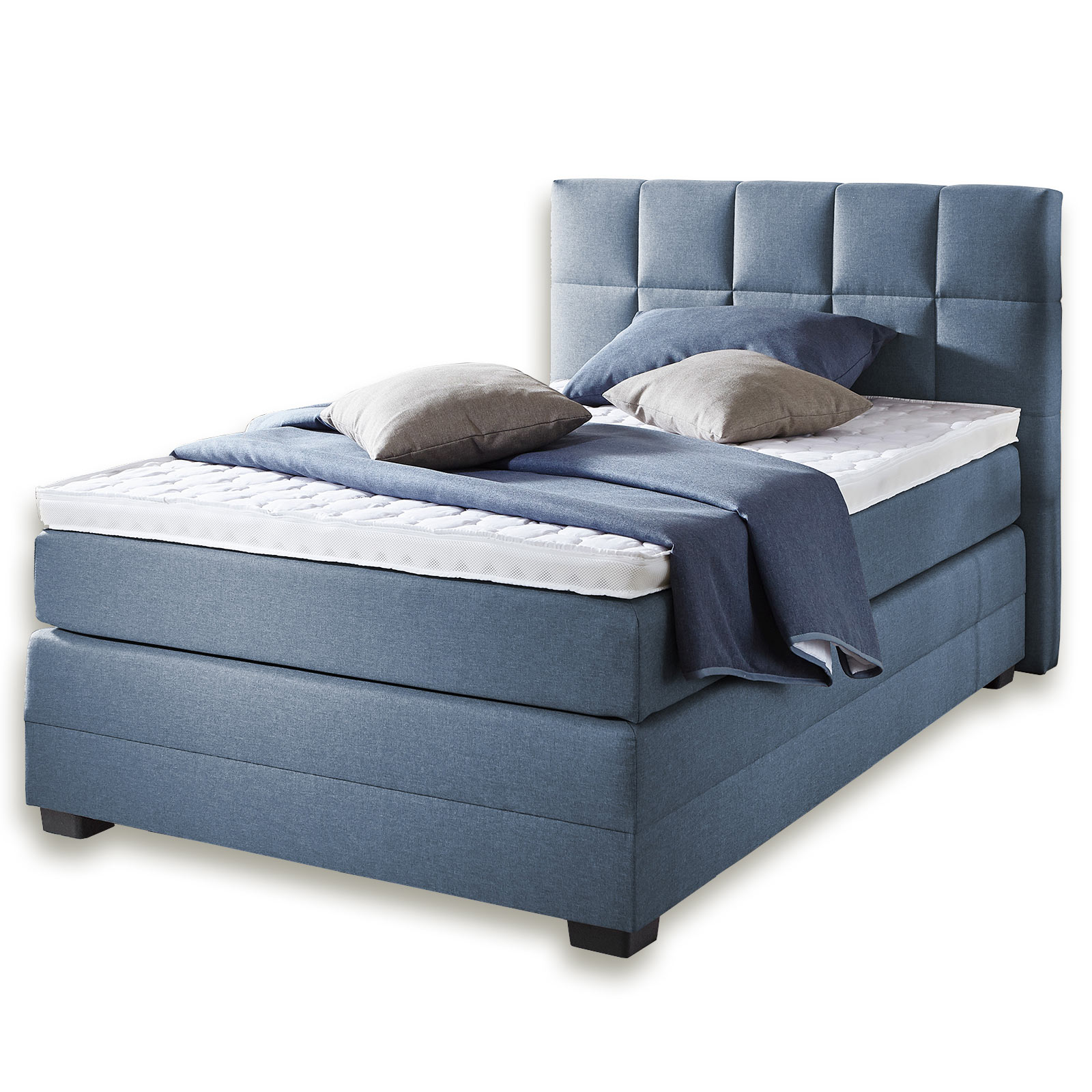 Boxspringbett - jeans - H3 - 120x200 cm