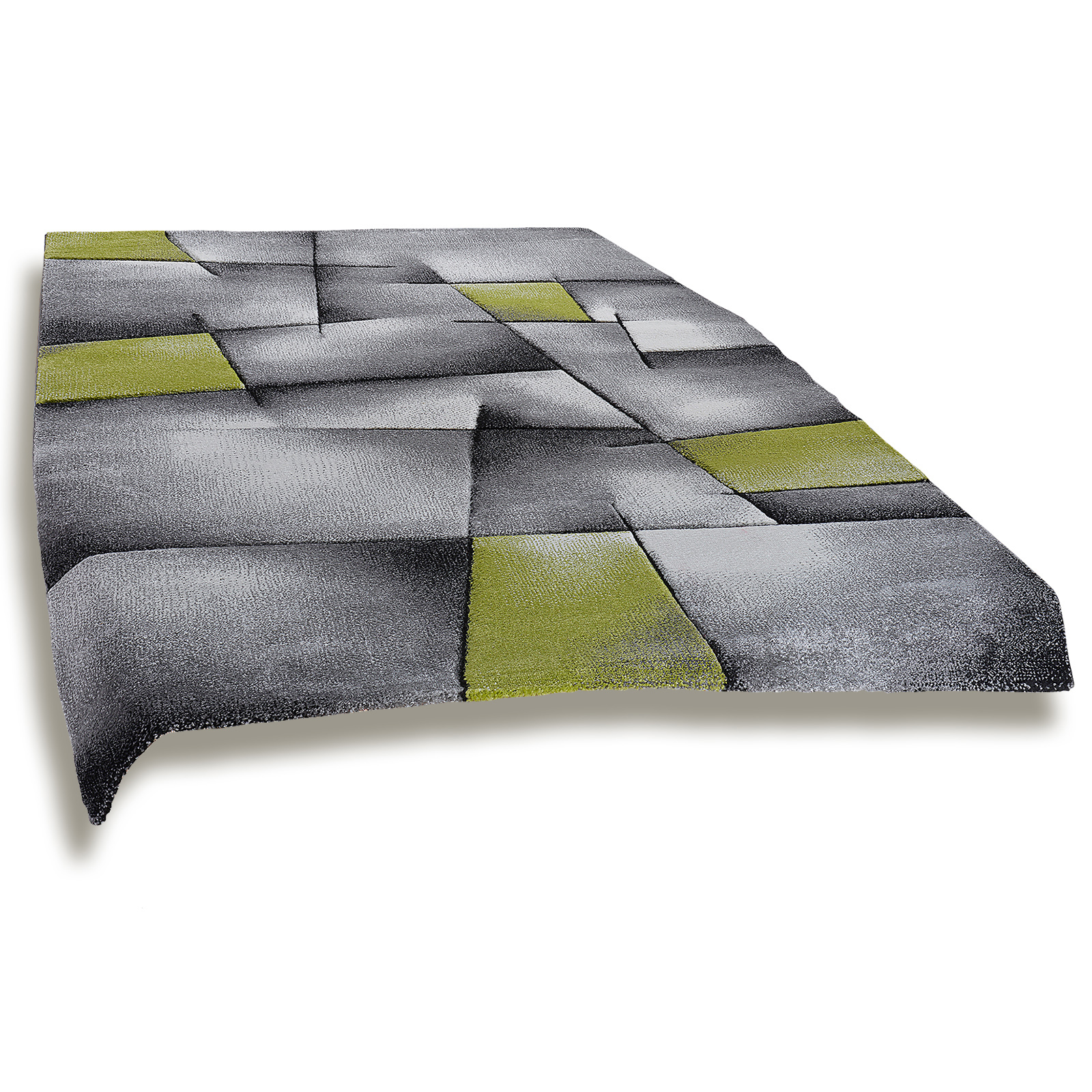 Frisee-Teppich - grau-grün - 120x170 cm