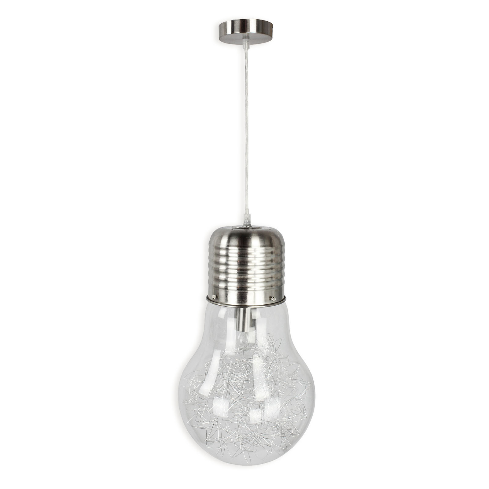 Pendelleuchte - Nickel matt - Glas
