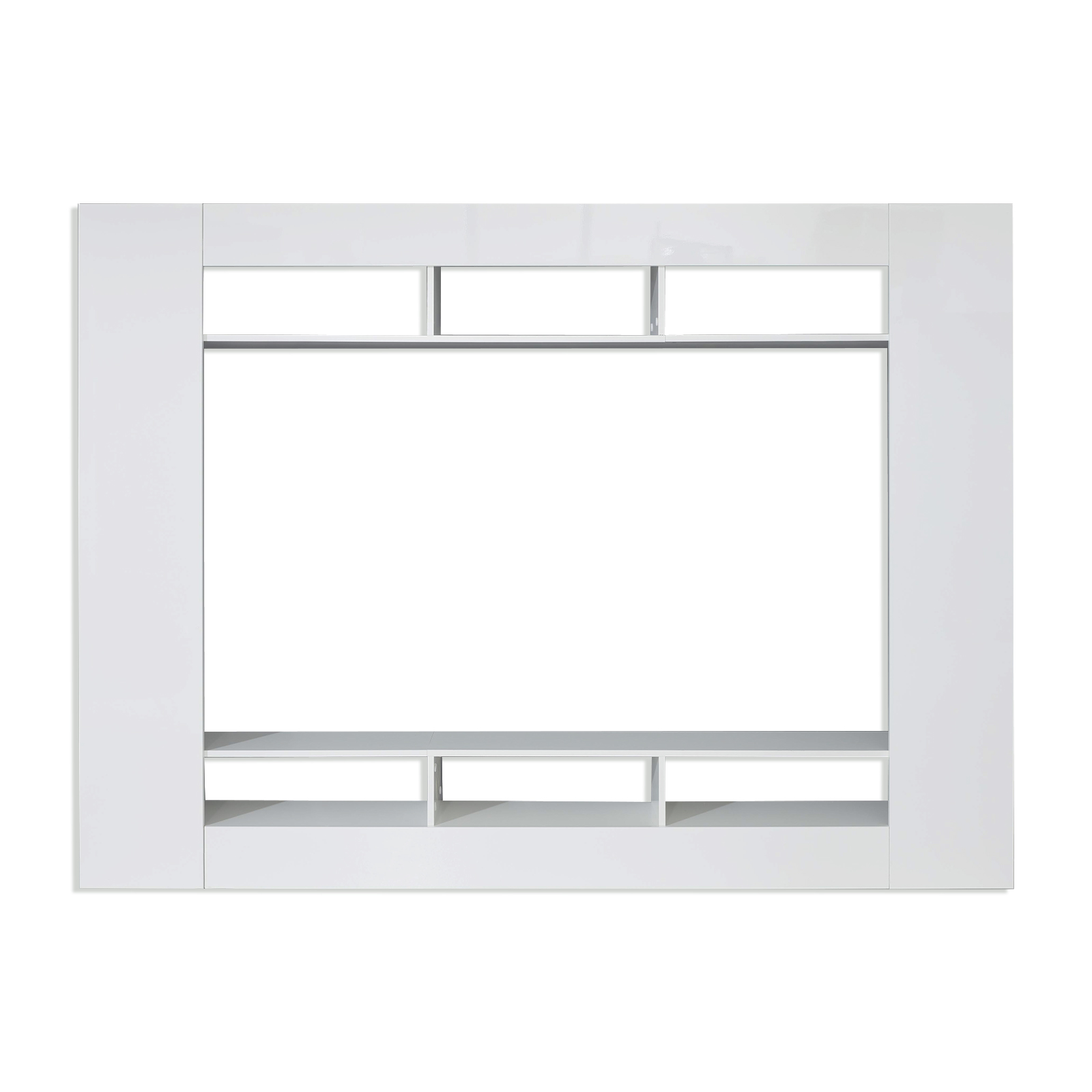 Medienwand - weiß - Hochglanz - 216 cm breit