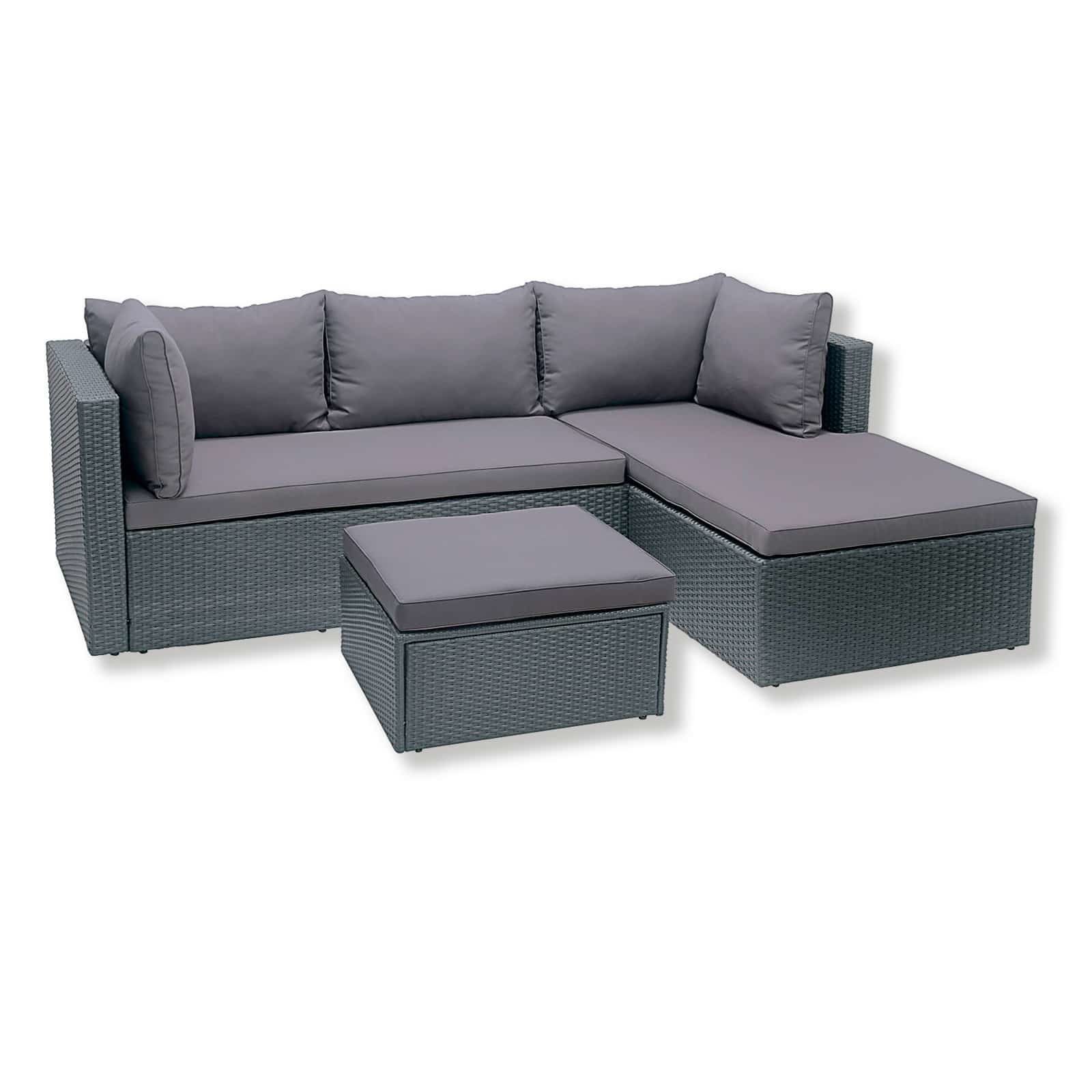 Gardiola Lounge Sitzgruppe - grau - inklusive Kissen
