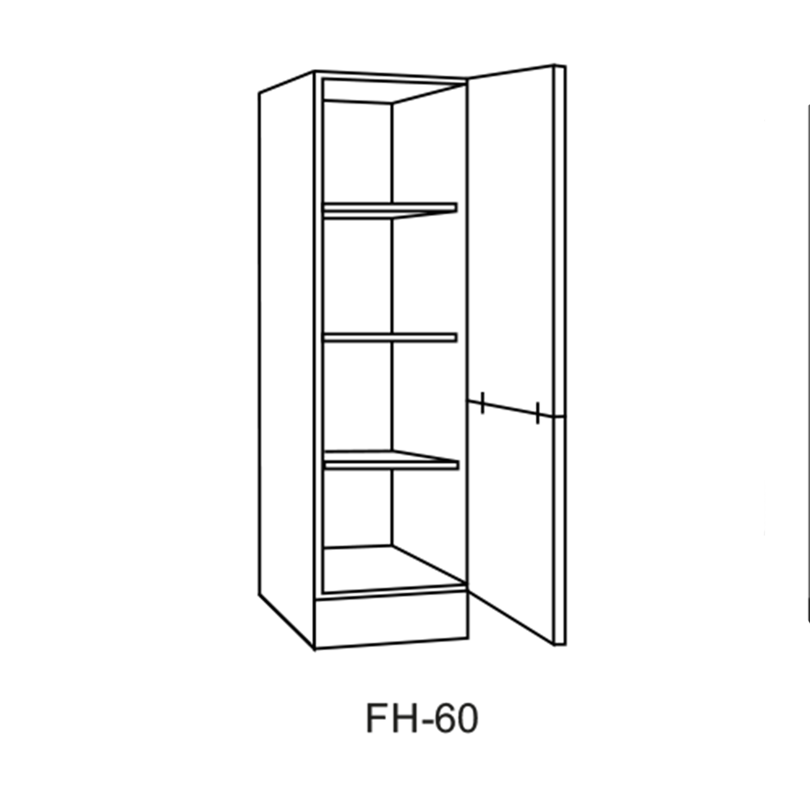 Hochschrank - anthrazit-Sonoma Eiche - 60 cm breit
