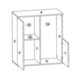 Kommode - weiß-Beton-Optik - 80 cm breit