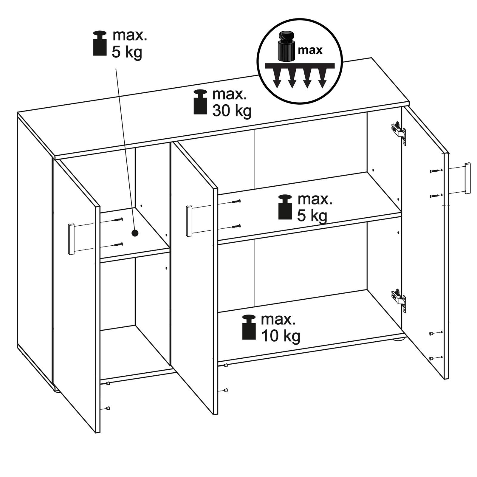 Kommode - Sandeiche - 132 cm breit