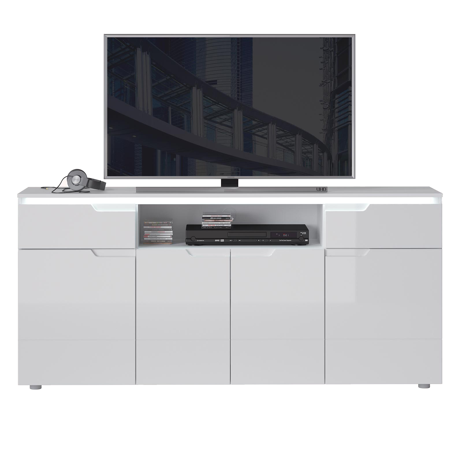TV-Sideboard - weiß Hochglanz - 180 cm