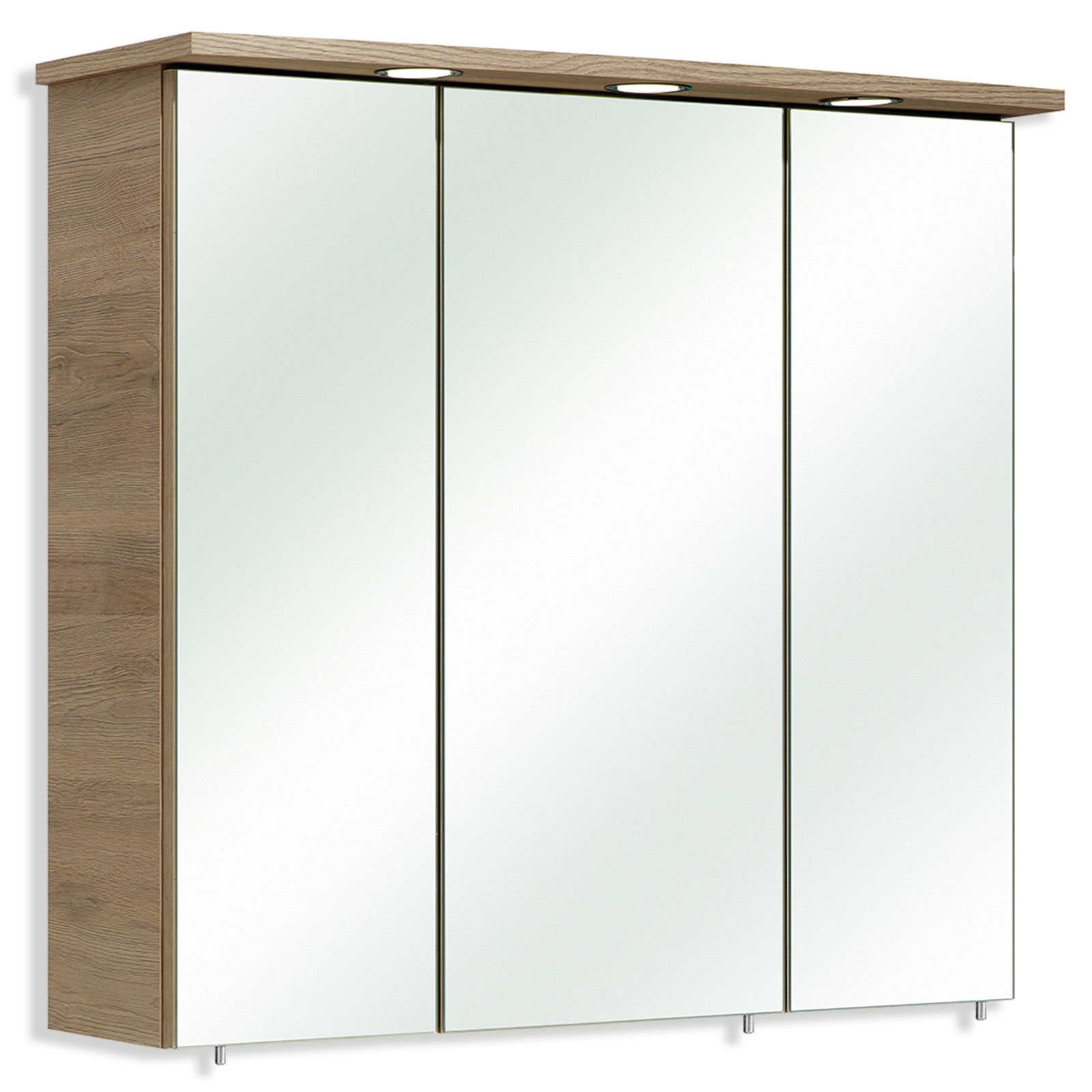 LED-Spiegelschrank - Sanremo Eiche Terra - 75 cm breit