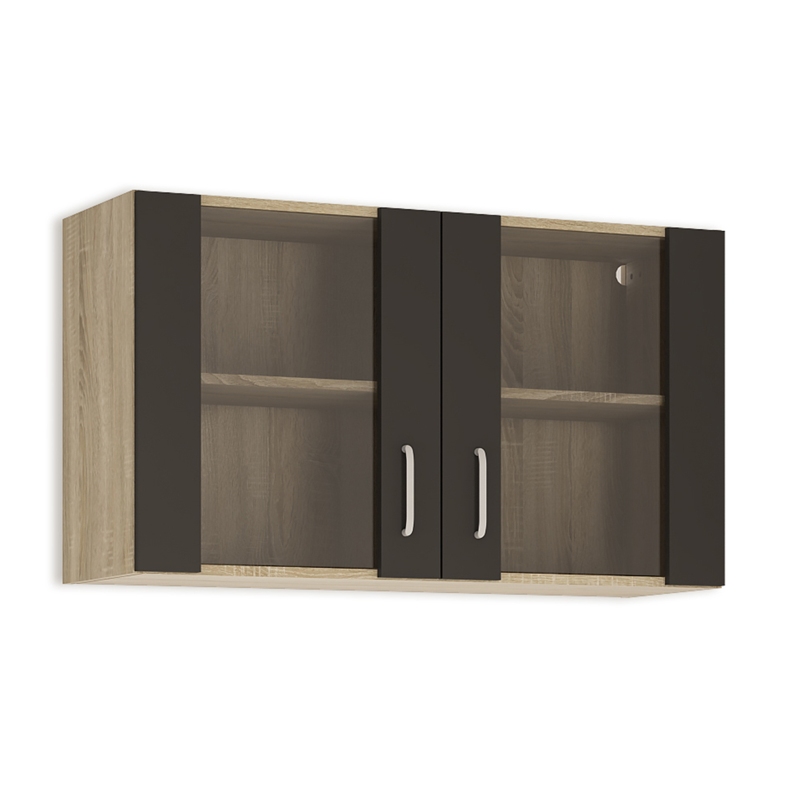 Glashängeschrank - anthrazit-Sonoma Eiche - 100 cm breit