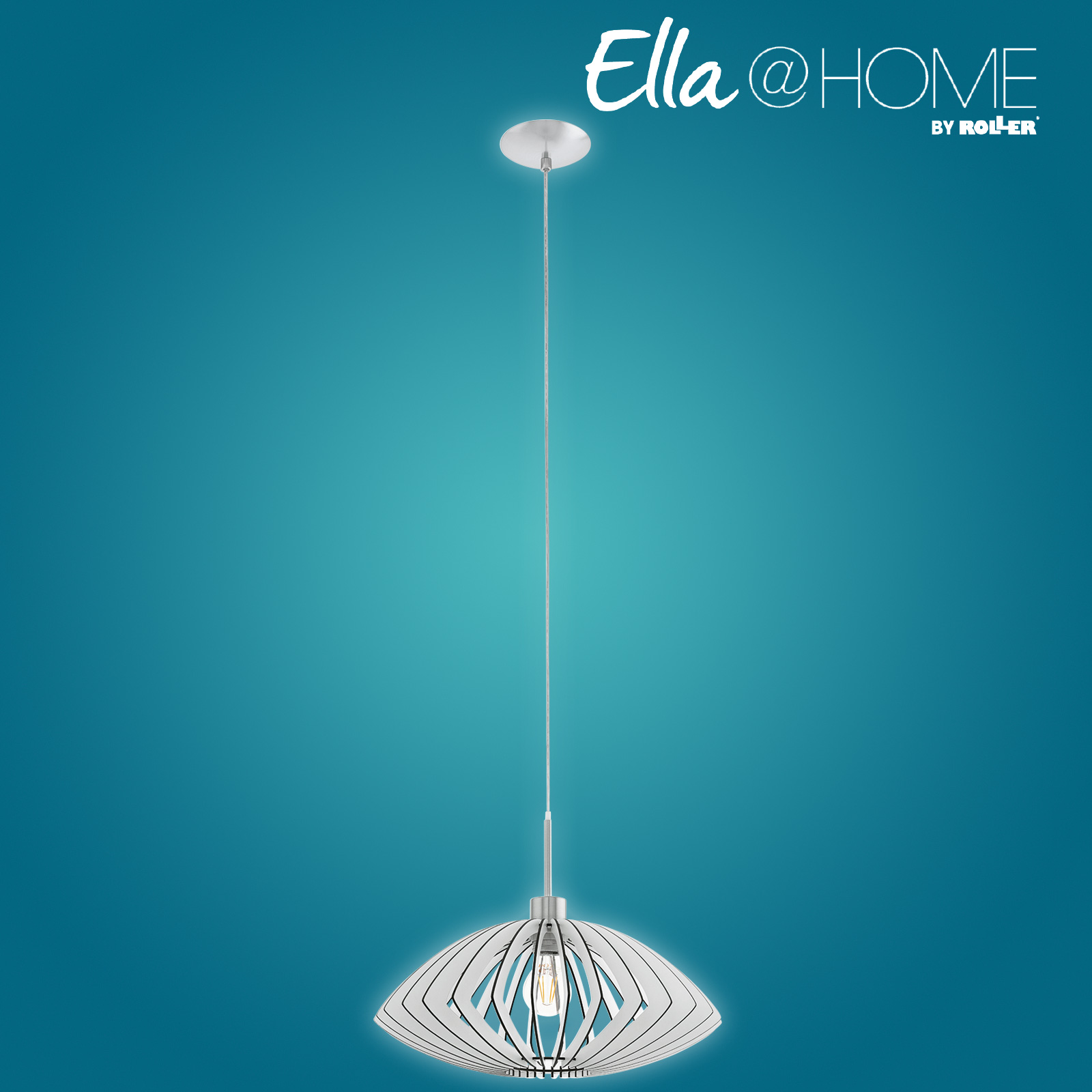 Ella@HOME Pendelleuchte - Nickel matt - weiß