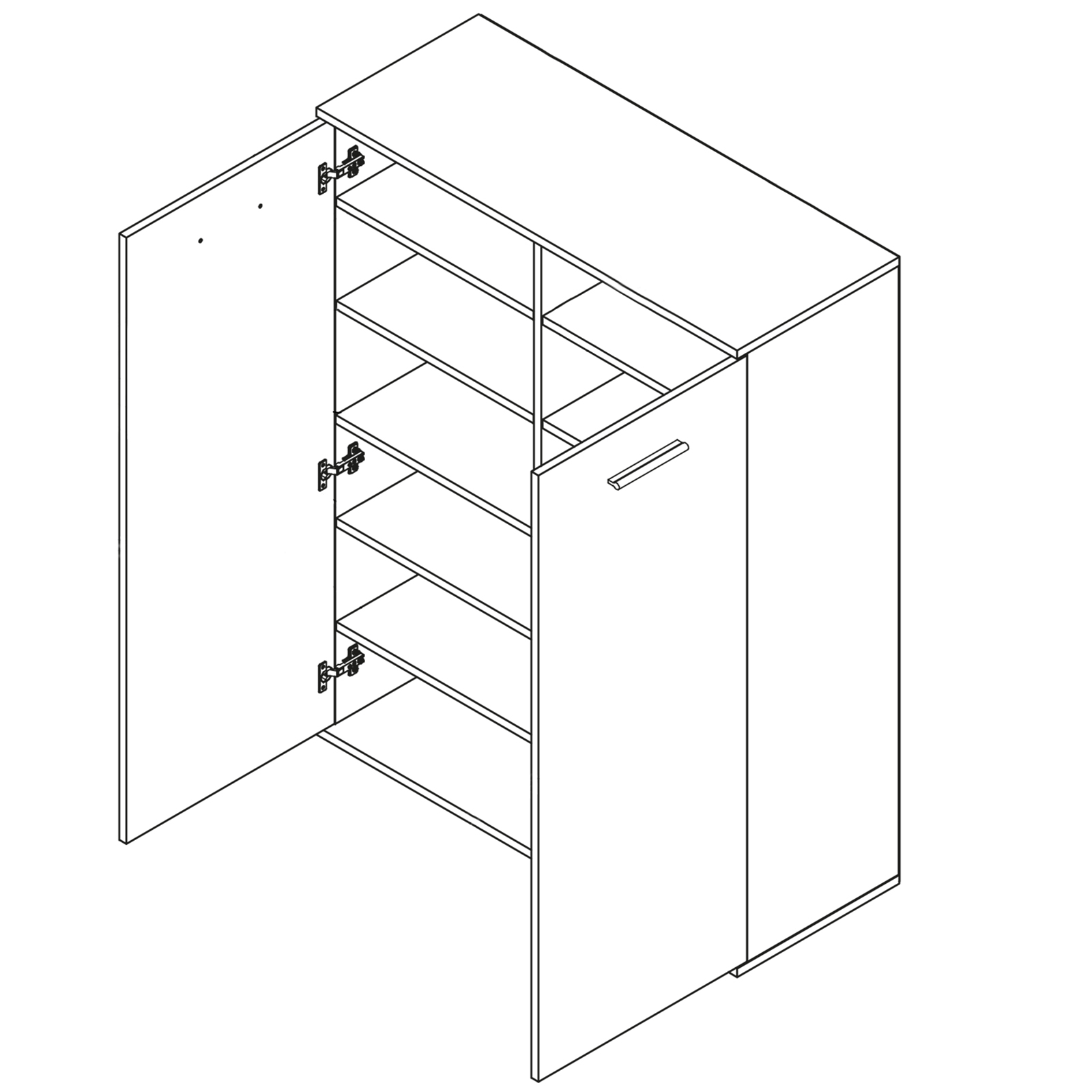 Schuhschrank - Sonoma Eiche-weiß - 2 Türen - 90 cm breit