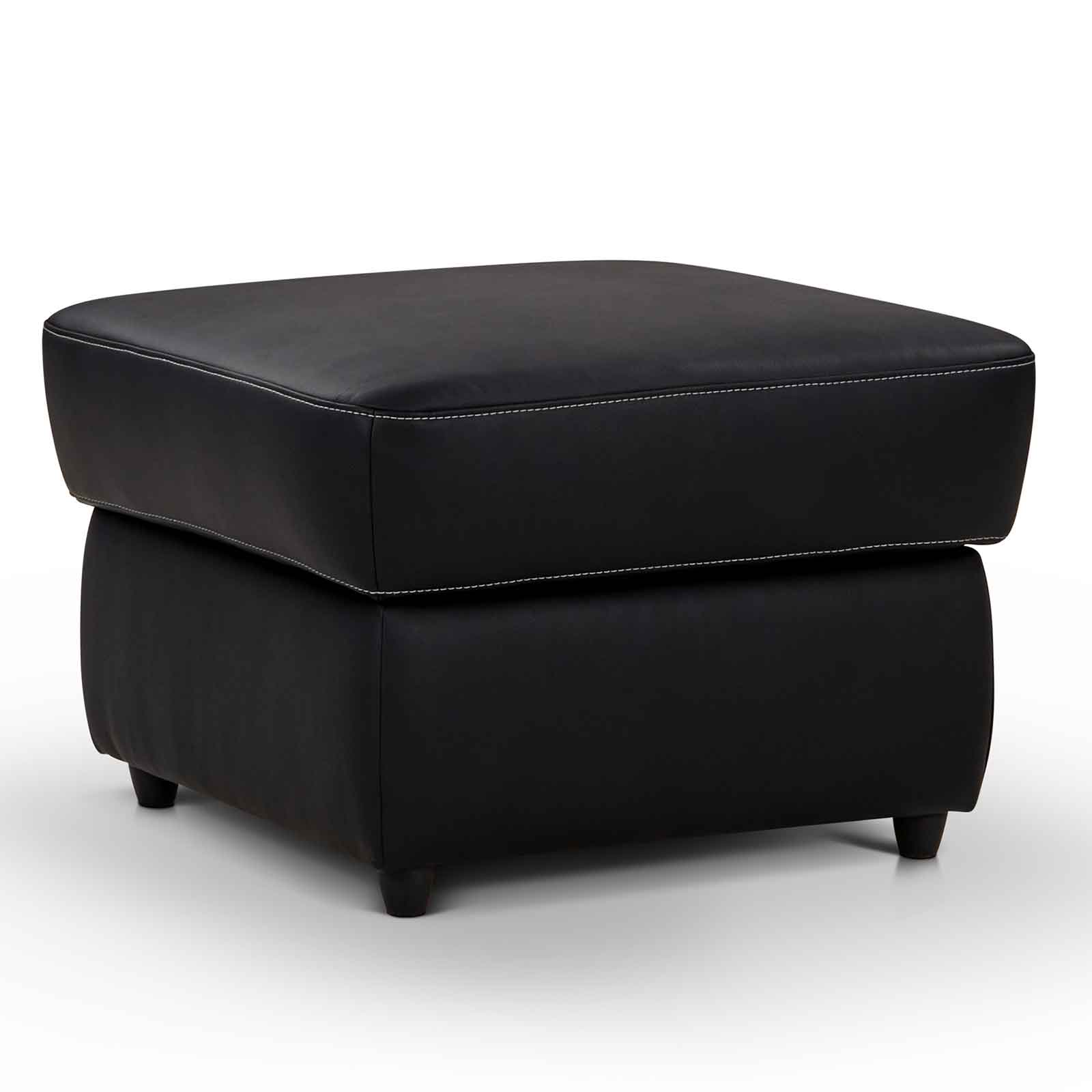 Hocker - schwarz - Kunstleder mit gewachster Oberfläche