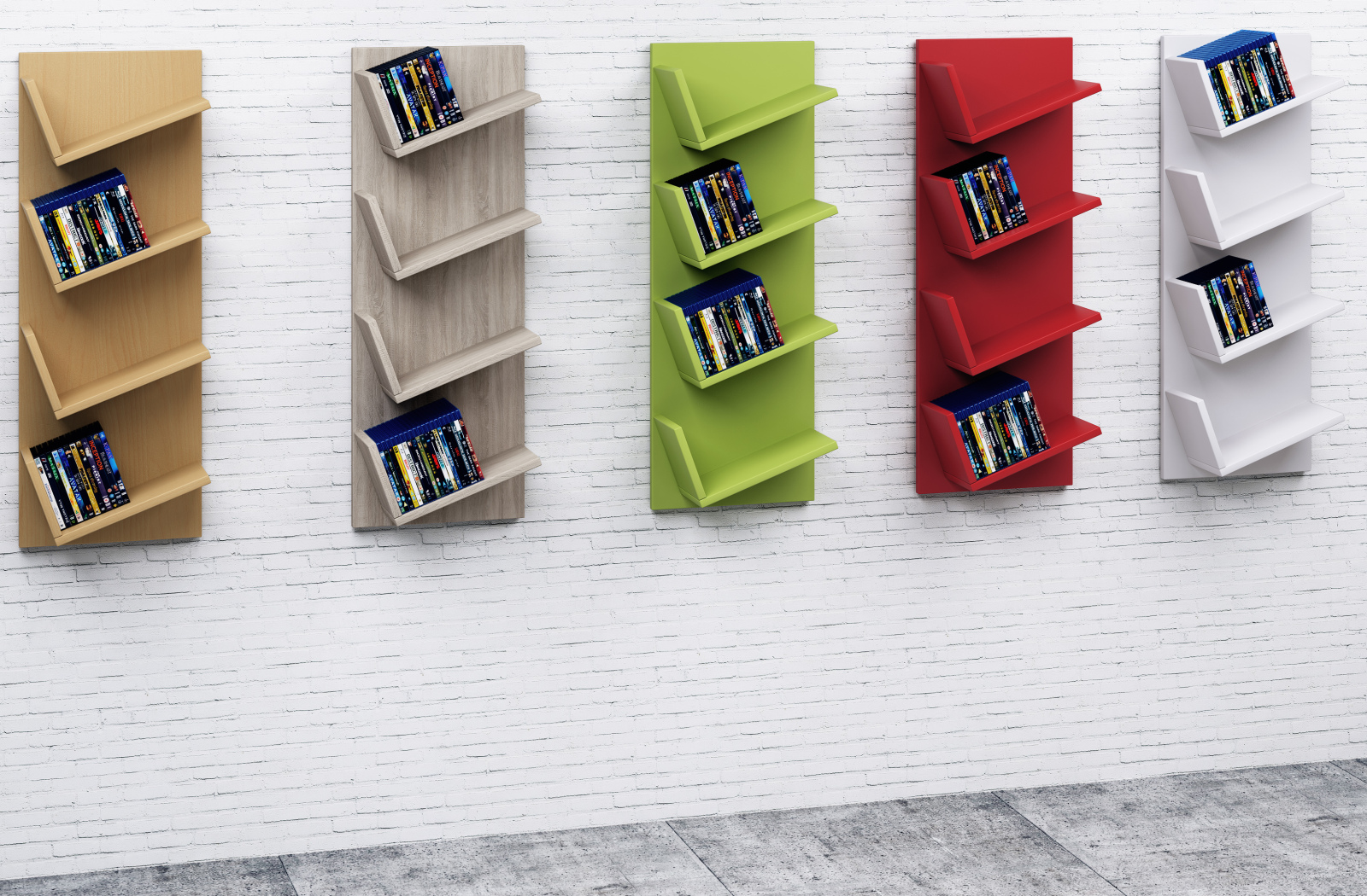 CD-Wandregal - Sonoma Eiche - 33 cm breit - 4 Ablagen