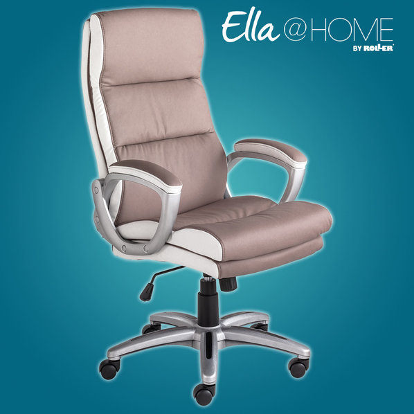 Ella@HOME Drehstuhl - beige-weiß - Wippfunktion