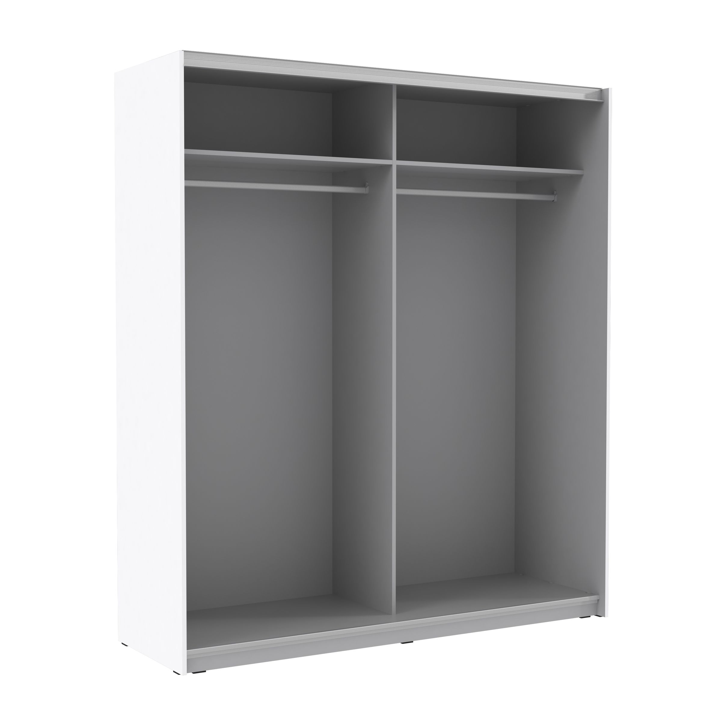 Schwebetürenschrank - weiß - 170 cm breit
