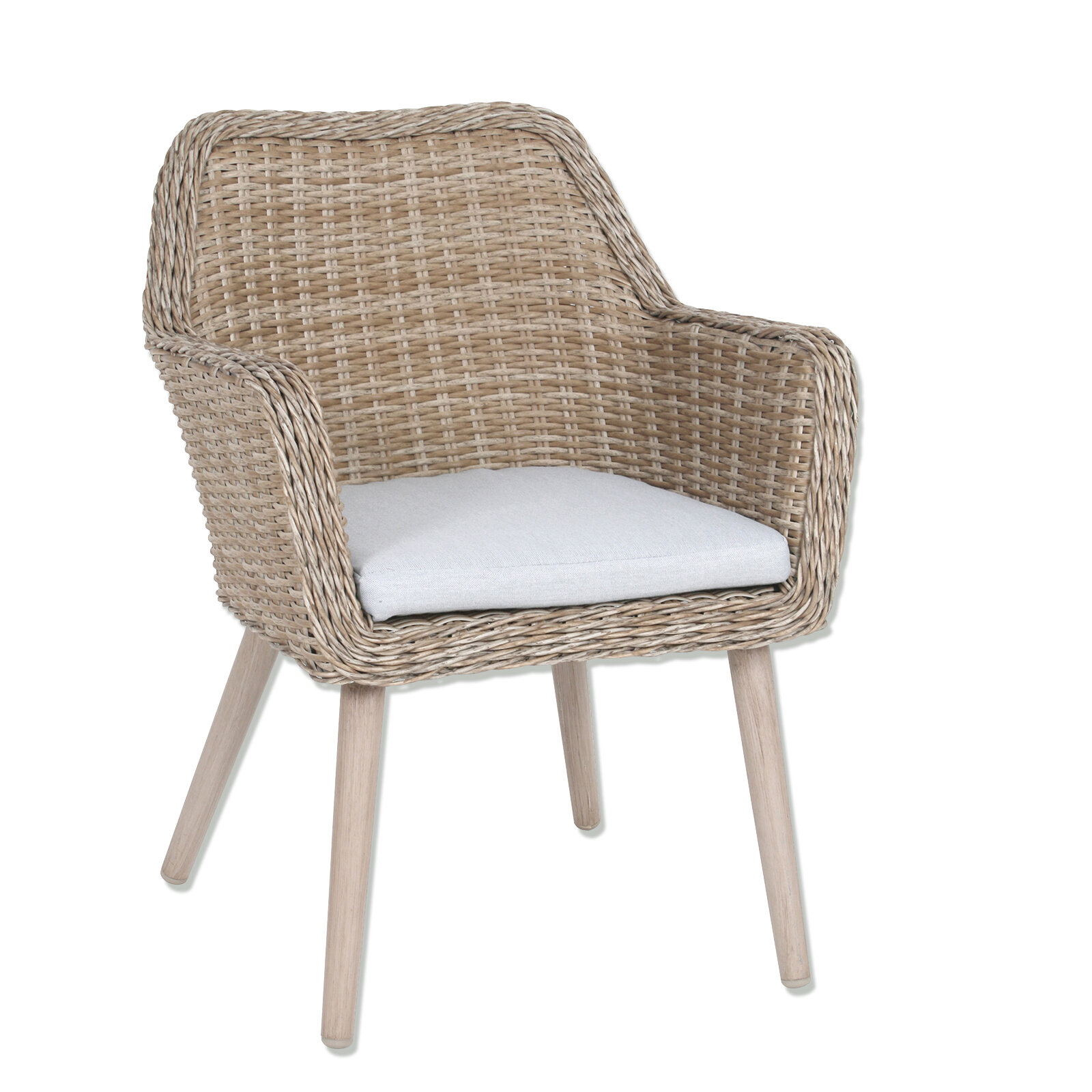 Gartensessel - Holzoptik - Polyrattan
